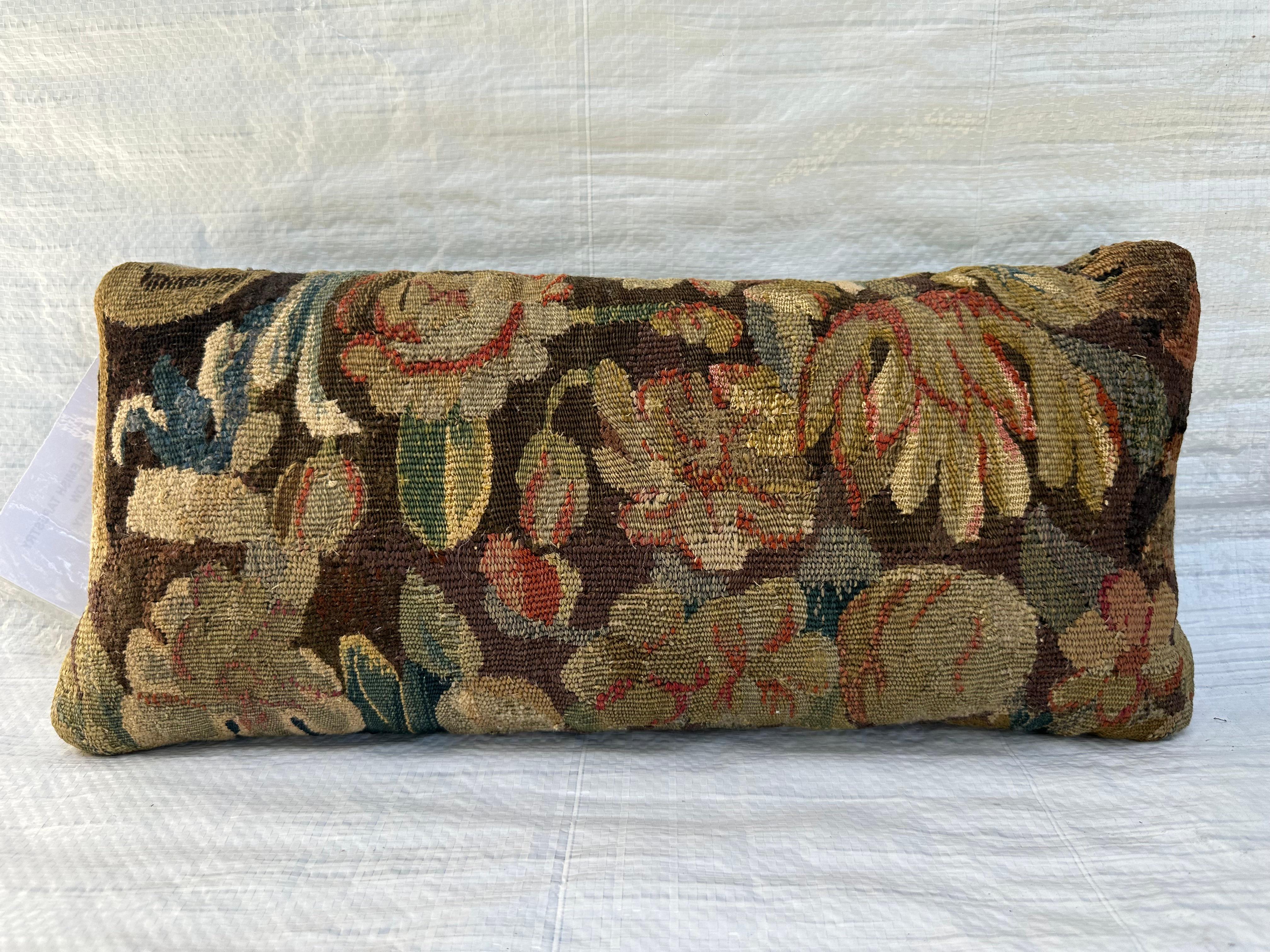 Belgian 17th Century European Flemish Tapestry Pillow For Sale