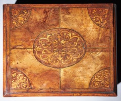 17th Century Figured Walnut and Seaweed Marquetry Lace Box