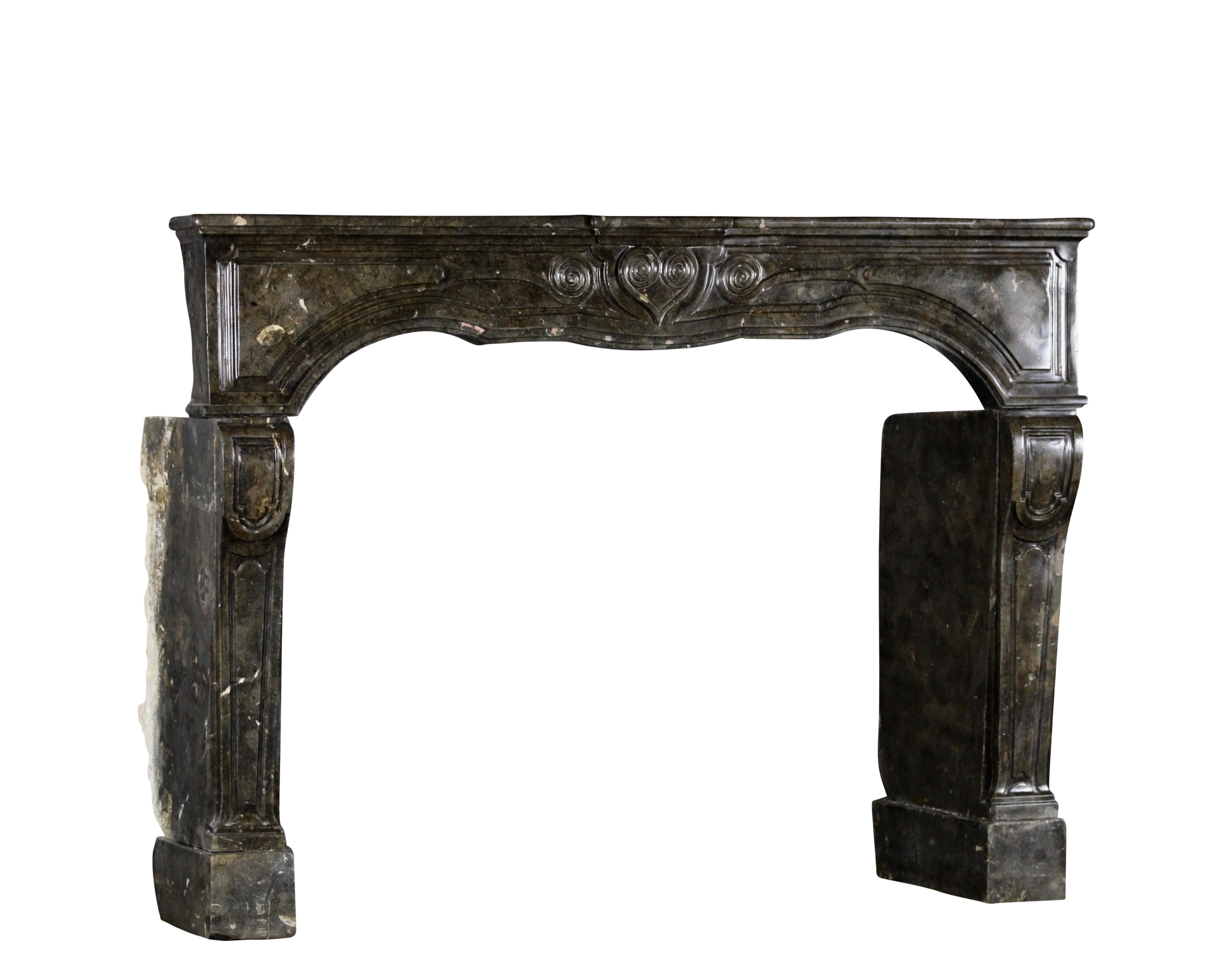 Hand-Carved 17th Century Fine European Antique Fireplace Surround For Sale