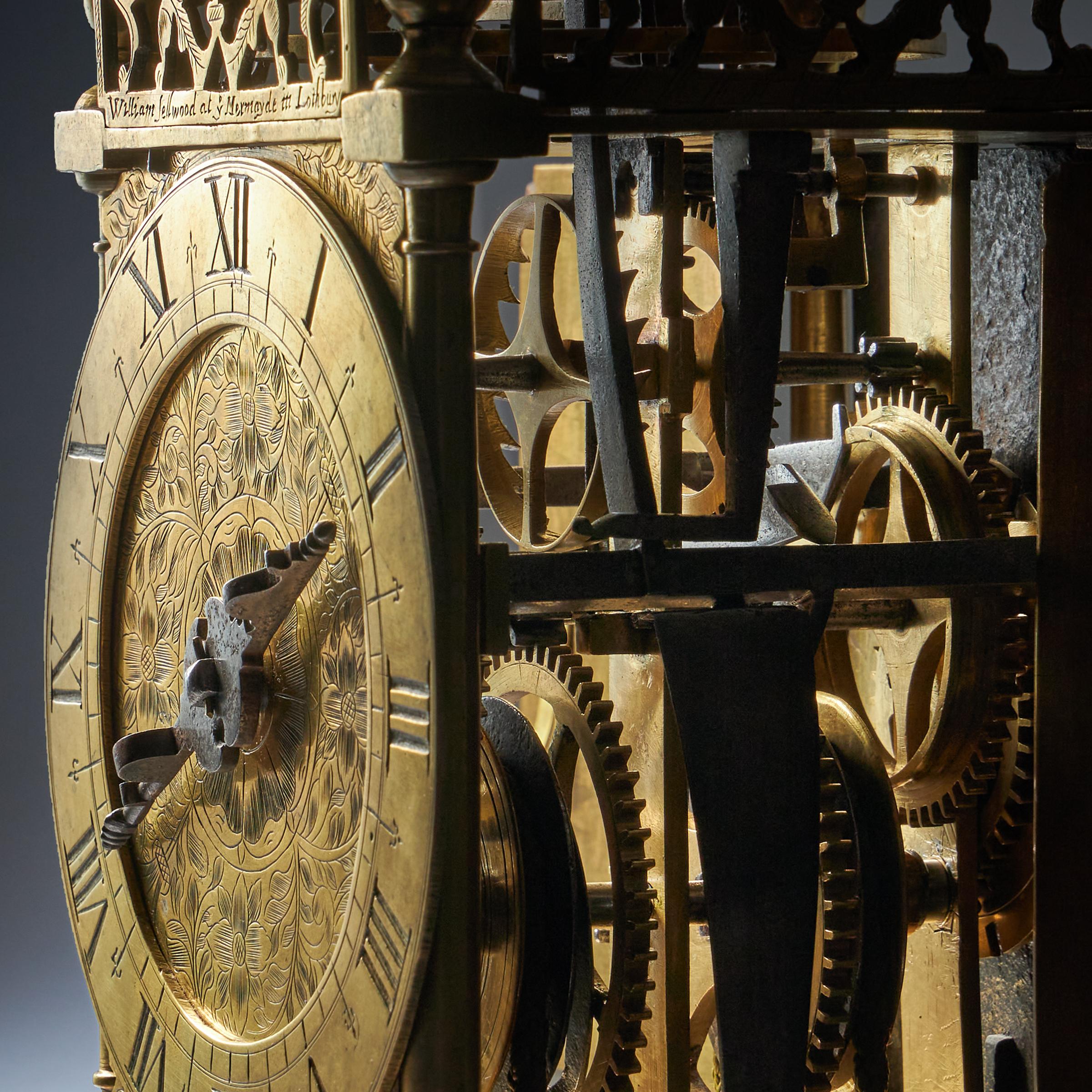 17th Century First Period Lantern Clock by William Sellwood, Original Balance 3