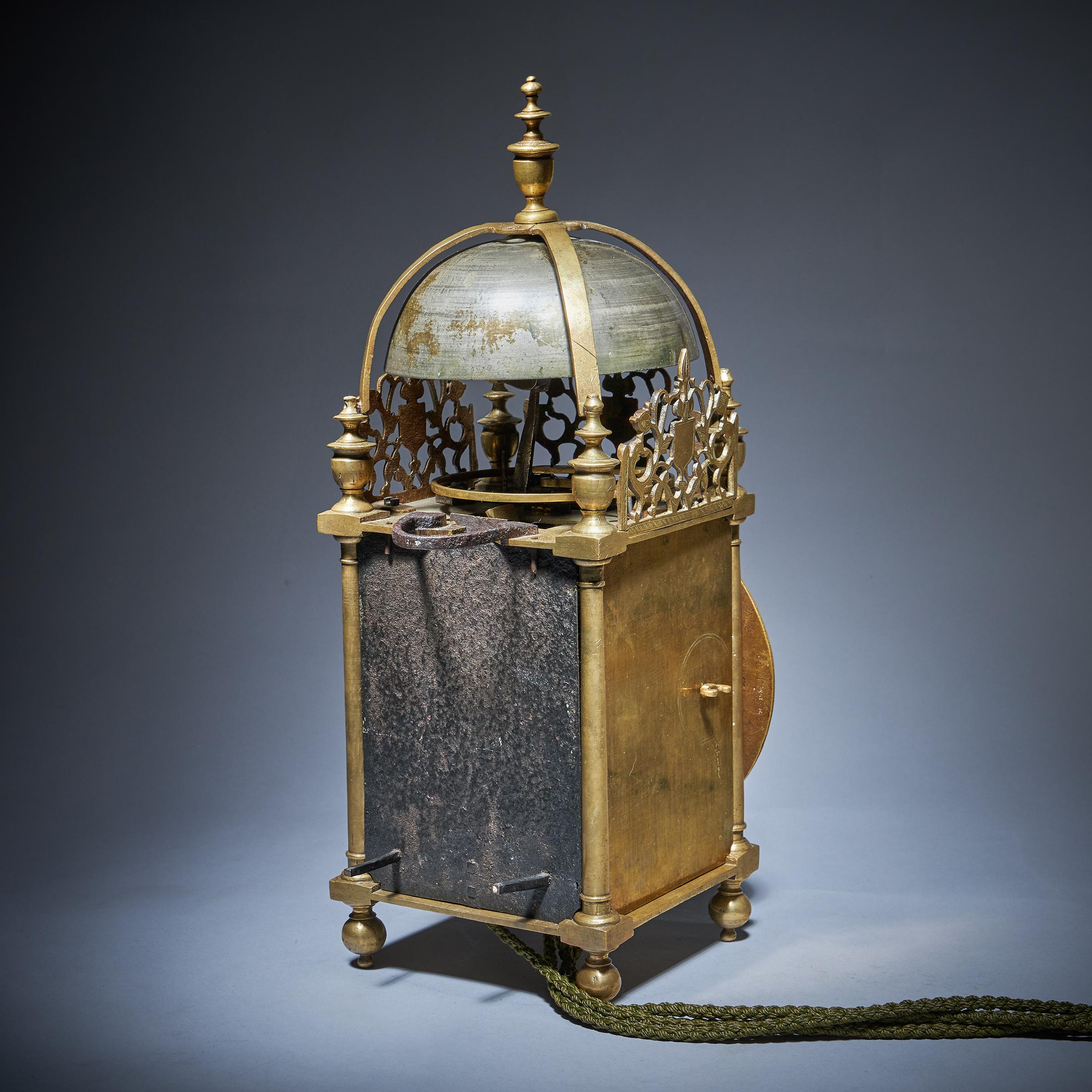 English 17th Century First Period Lantern Clock by William Sellwood, Original Balance