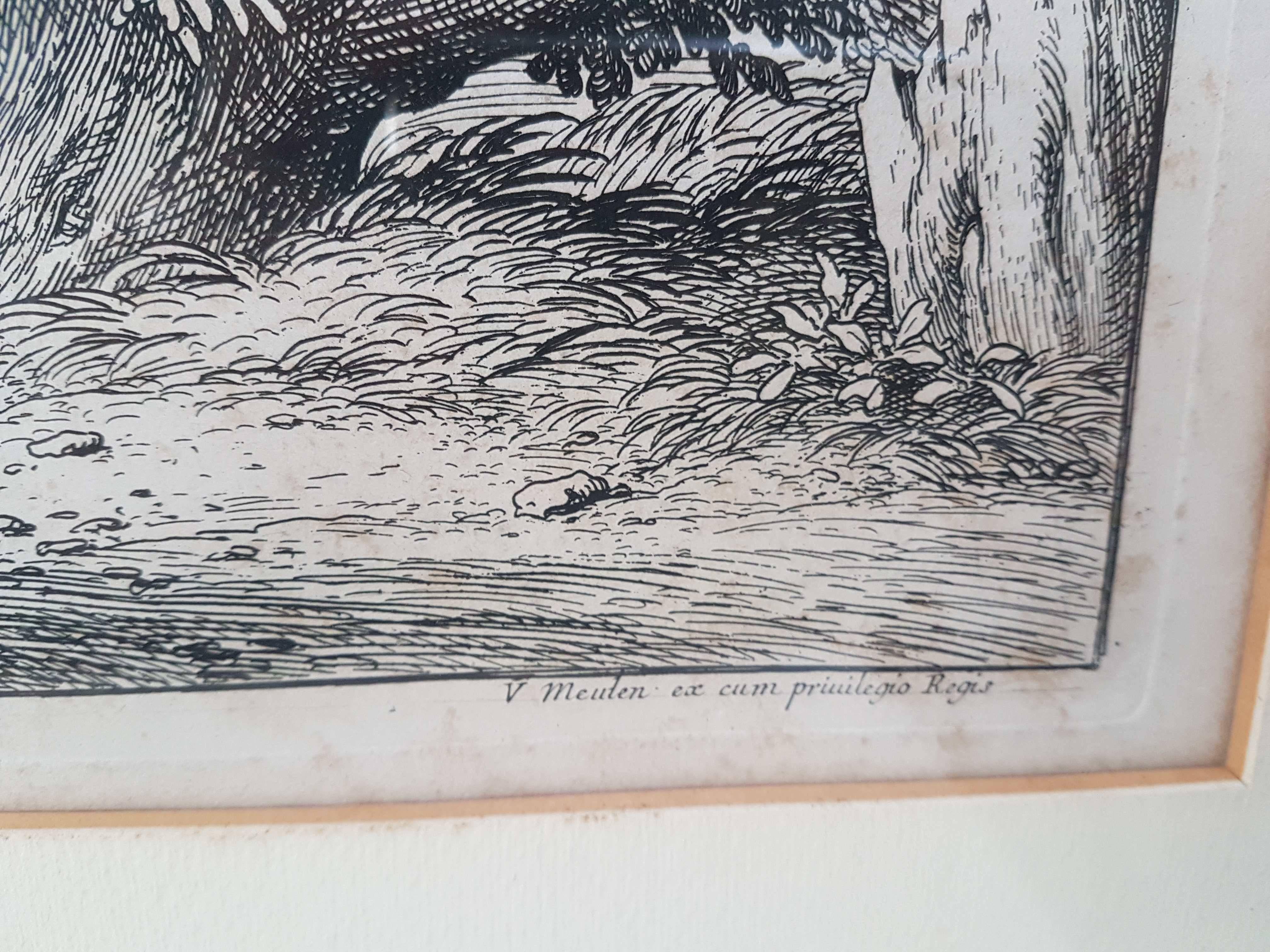 Flämische Abraham Genoels II. „Landschaft mit Kaninchen“, Radierung aus dem 17. Jahrhundert im Angebot 3