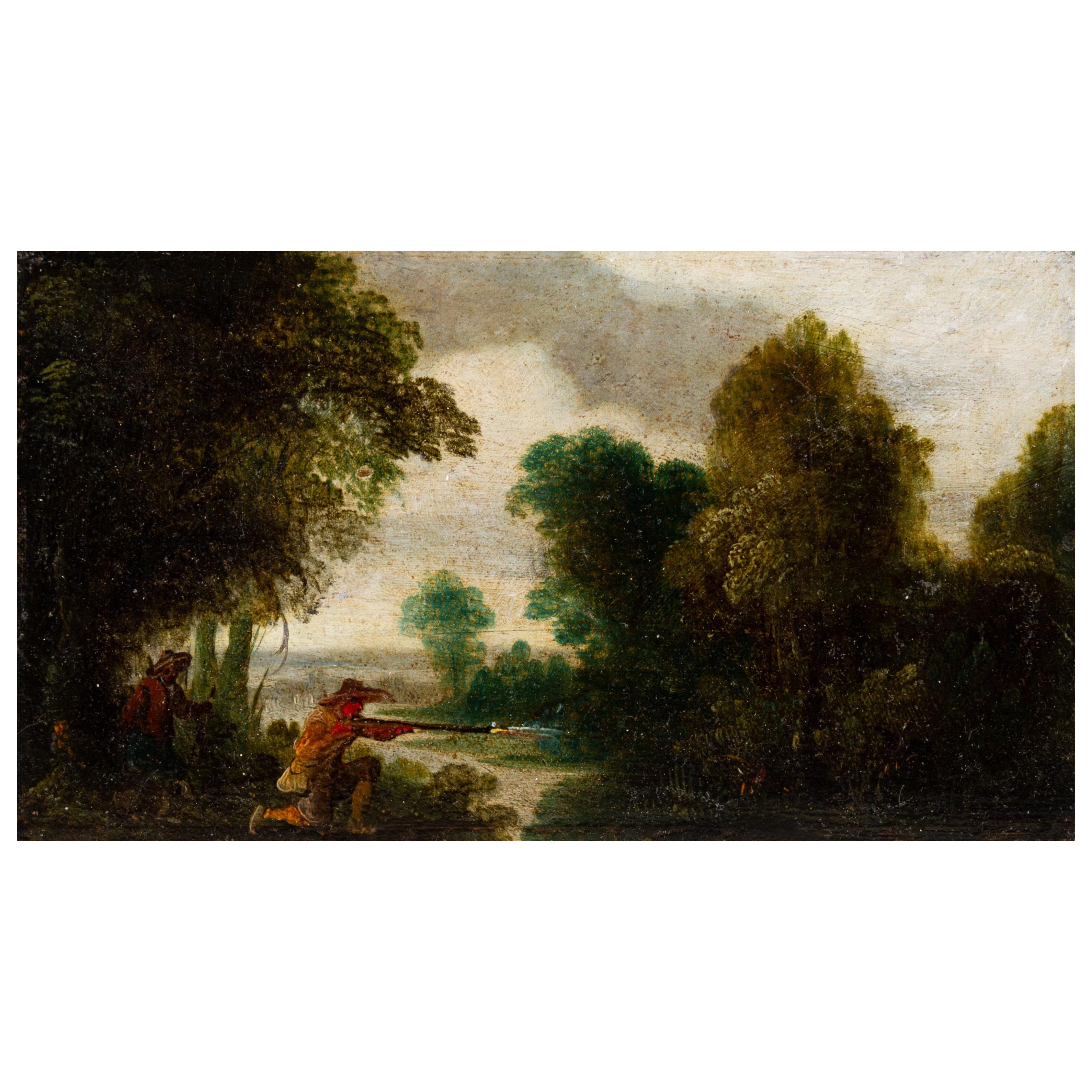 Peinture de maître de chasse flamand du 17ème siècle en vente