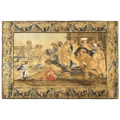 Tapisserie allégorique flamande du XVIIe siècle représentant l'arrivée de Jésus