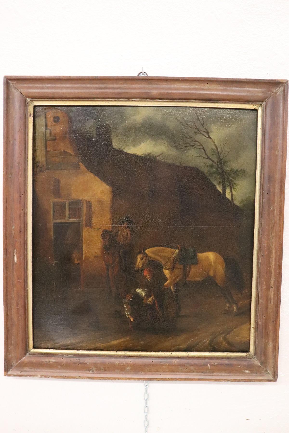 17th Century Flemish Antique Oil Painting on Board In Good Condition For Sale In Casale Monferrato, IT