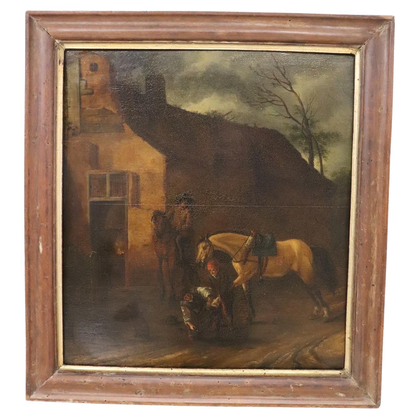 17th Century Flemish Antique Oil Painting on Board