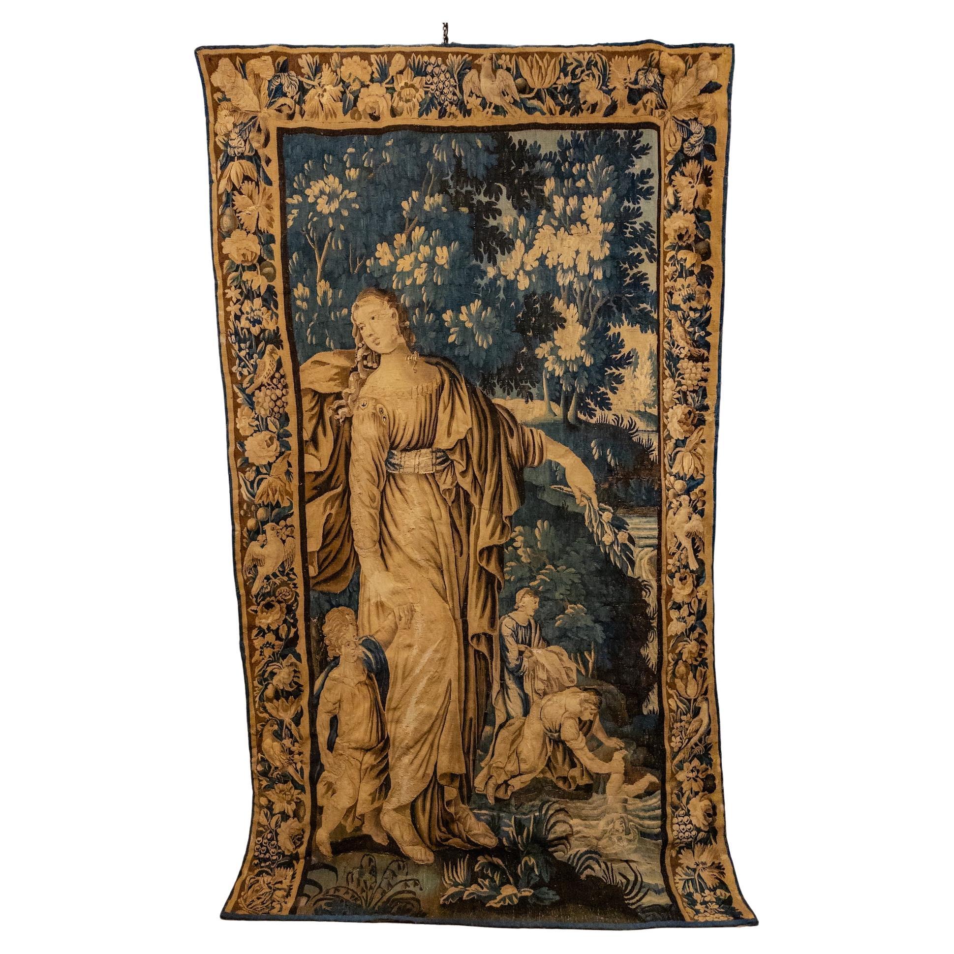 17th Century Flemish Aubusson Tapestry For Sale