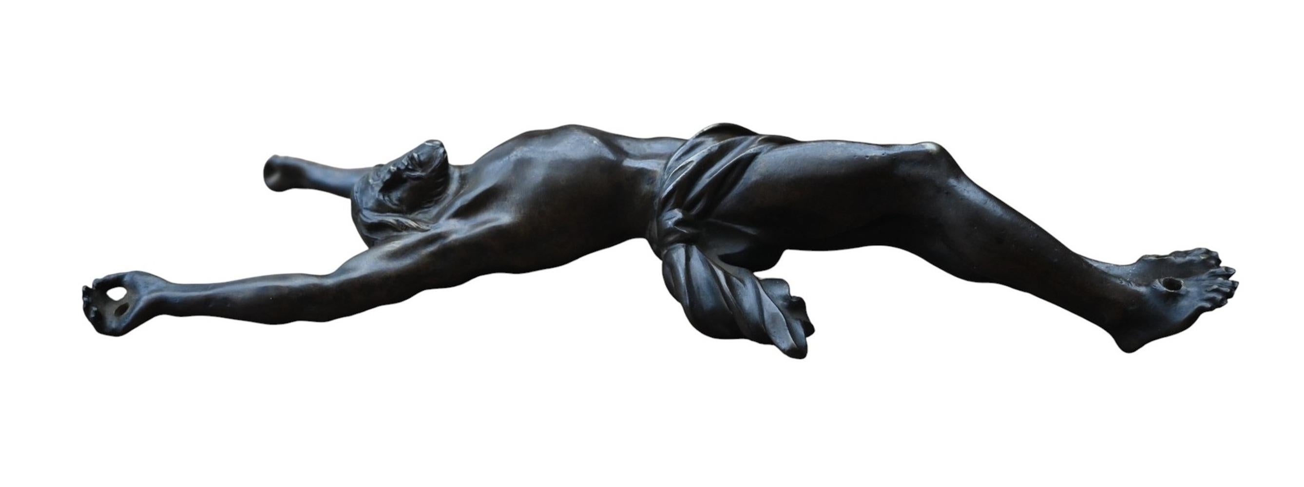 Flämischer Bronzekorpus aus dem 17. Jahrhundert - Jansenistischer Typ - 24 cm im Zustand „Gut“ im Angebot in Bilzen, BE