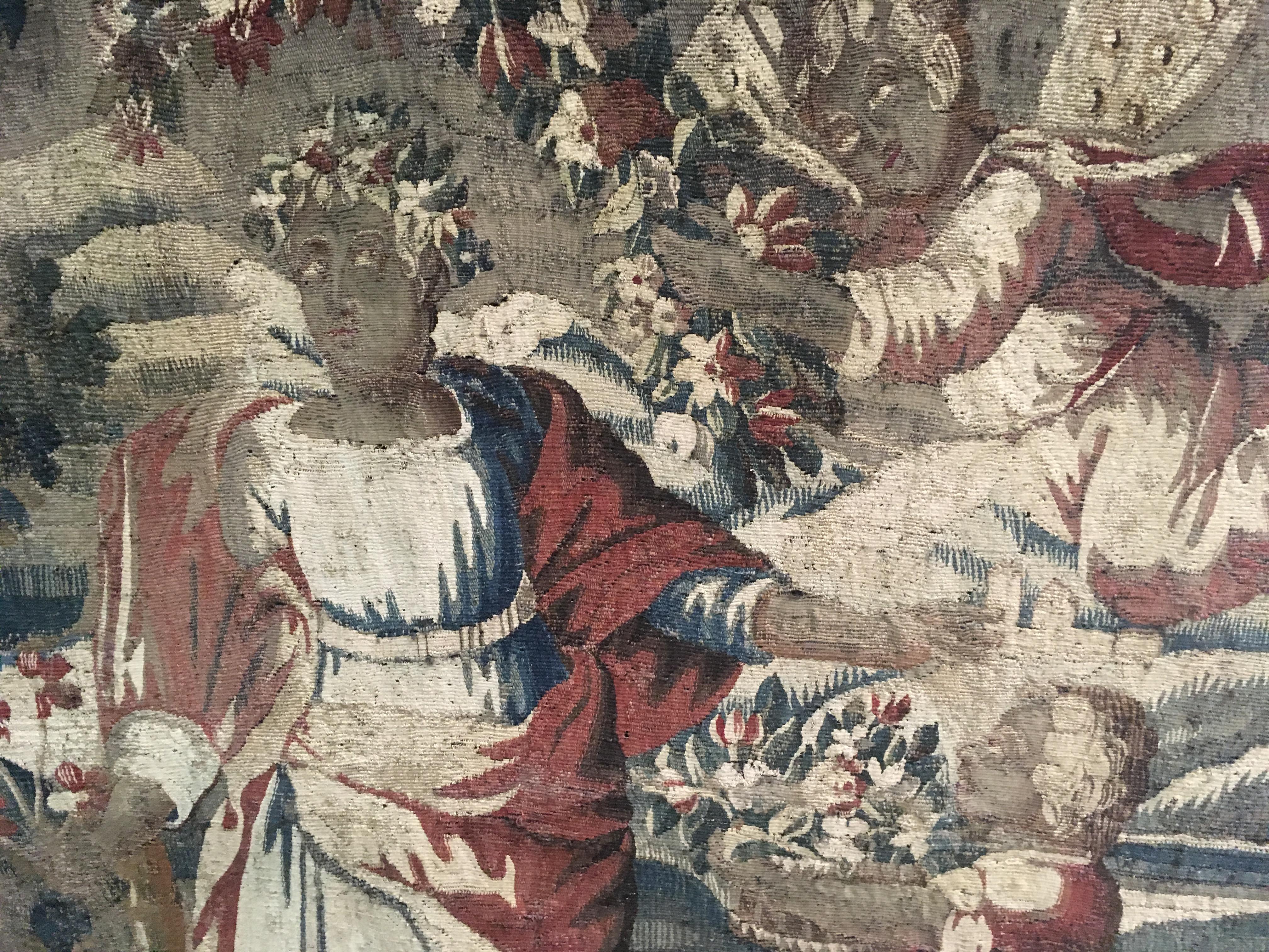 Belgian 17th Century Flemish Baroque Framed Tapestry