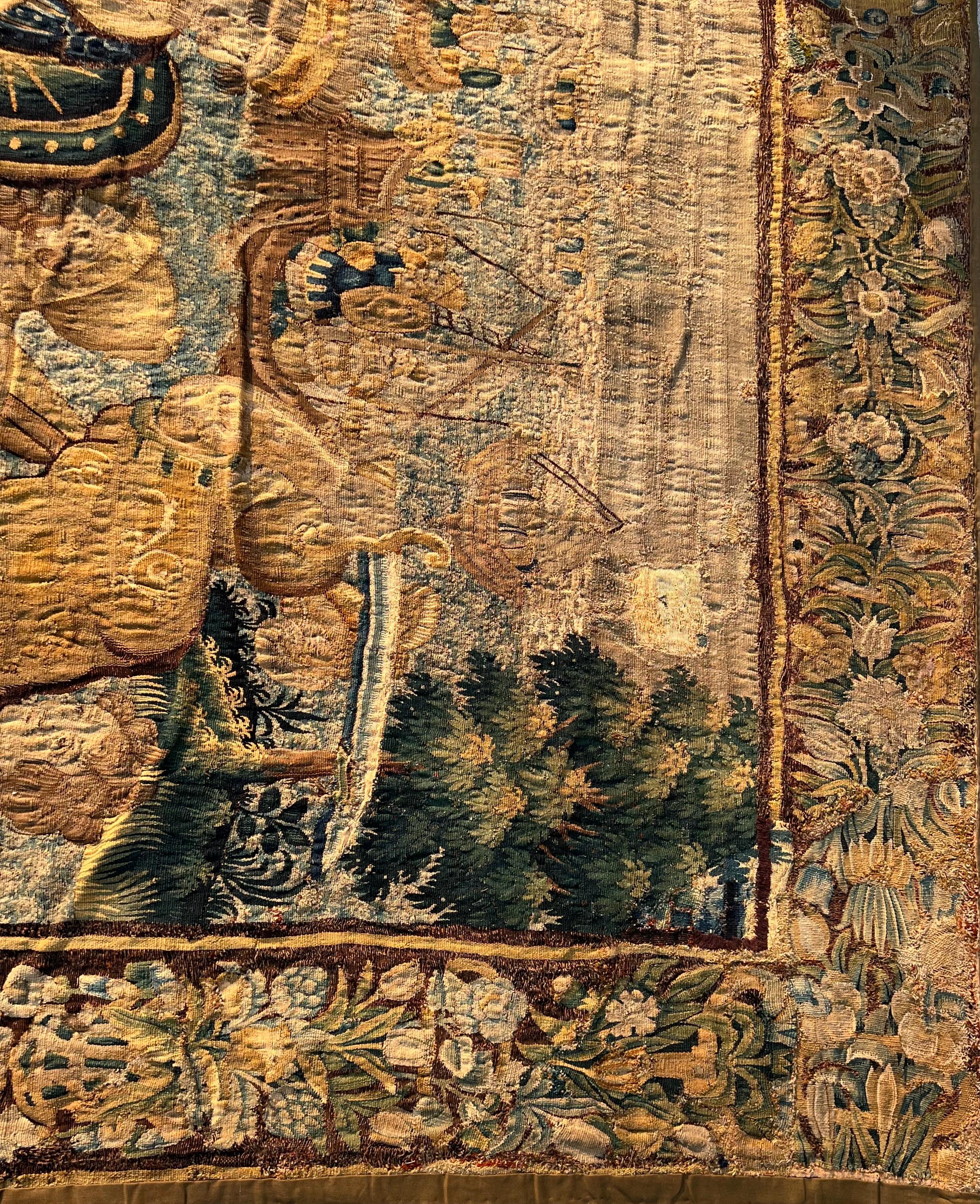 Historischer flämischer Barock-Wandteppich aus dem 17. Jahrhundert im Angebot 2