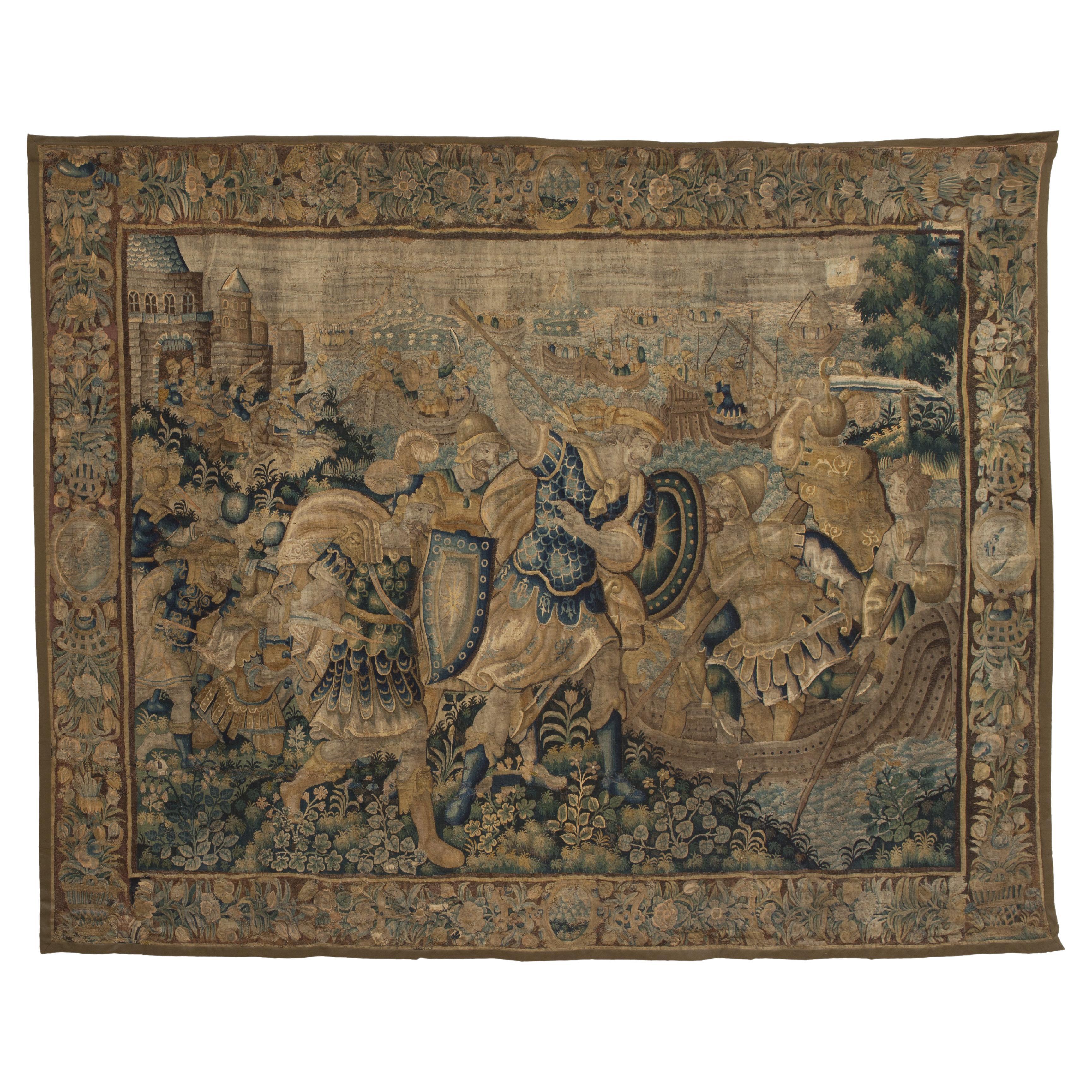 17th Century Flemish Baroque Historical Tapestry For Sale