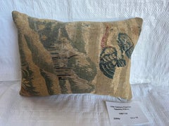 17th Century Flemish Baroque Tapestry Pillow, Handwoven Wool