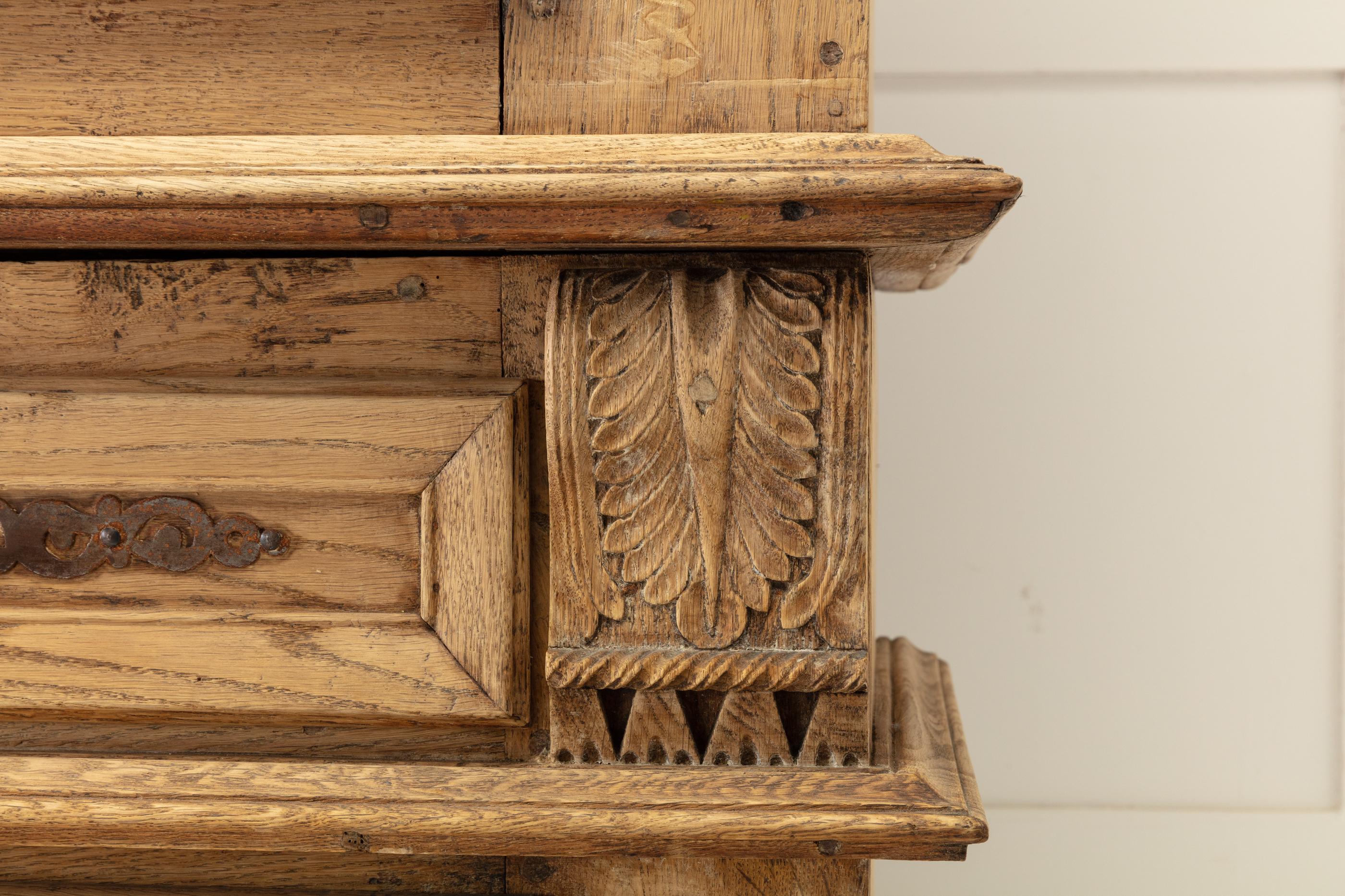 17th Century Flemish Bleached Oak Cabinet 6