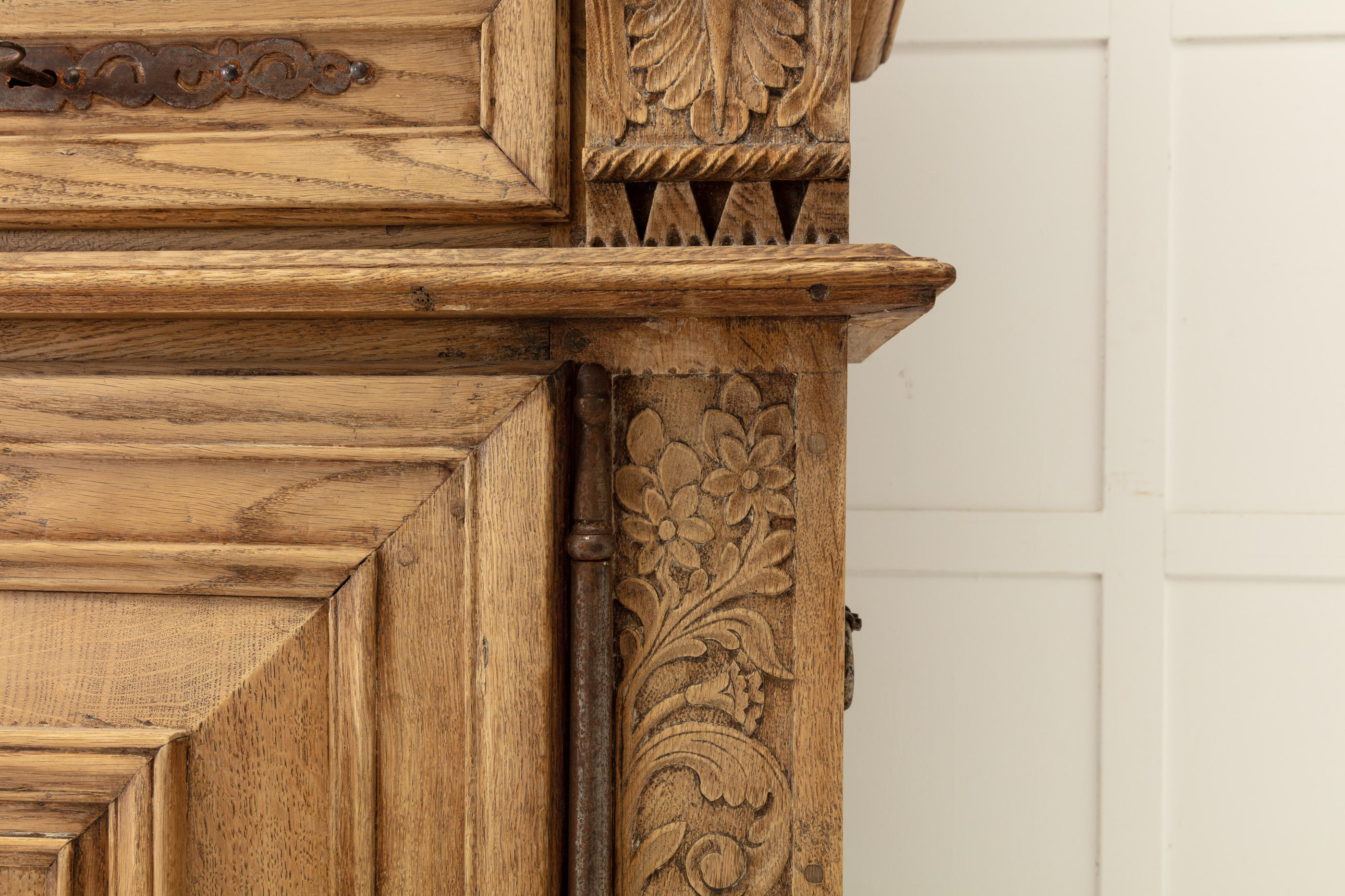 17th Century Flemish Bleached Oak Cabinet 4