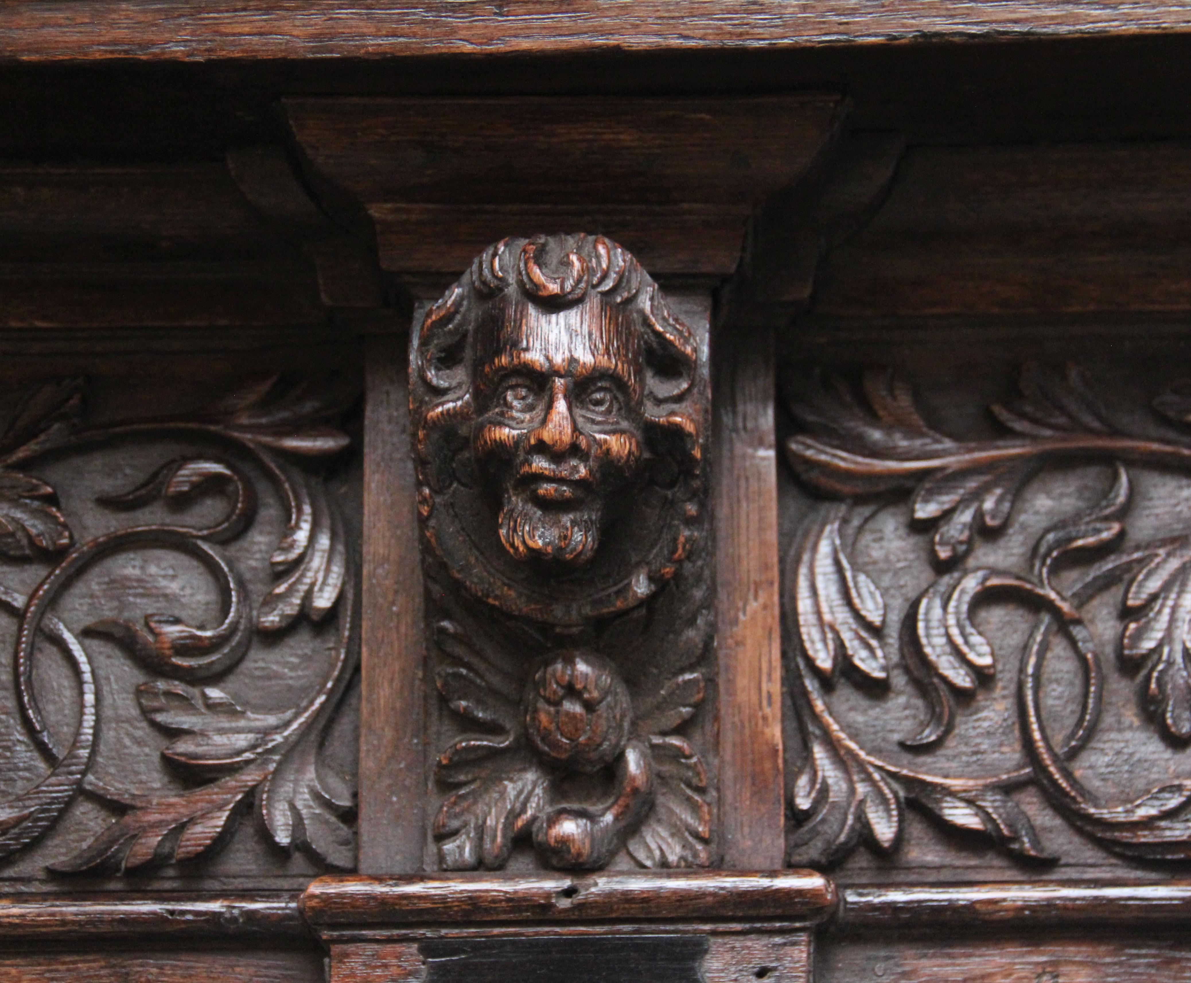 17th Century Flemish carved oak cupboard 4