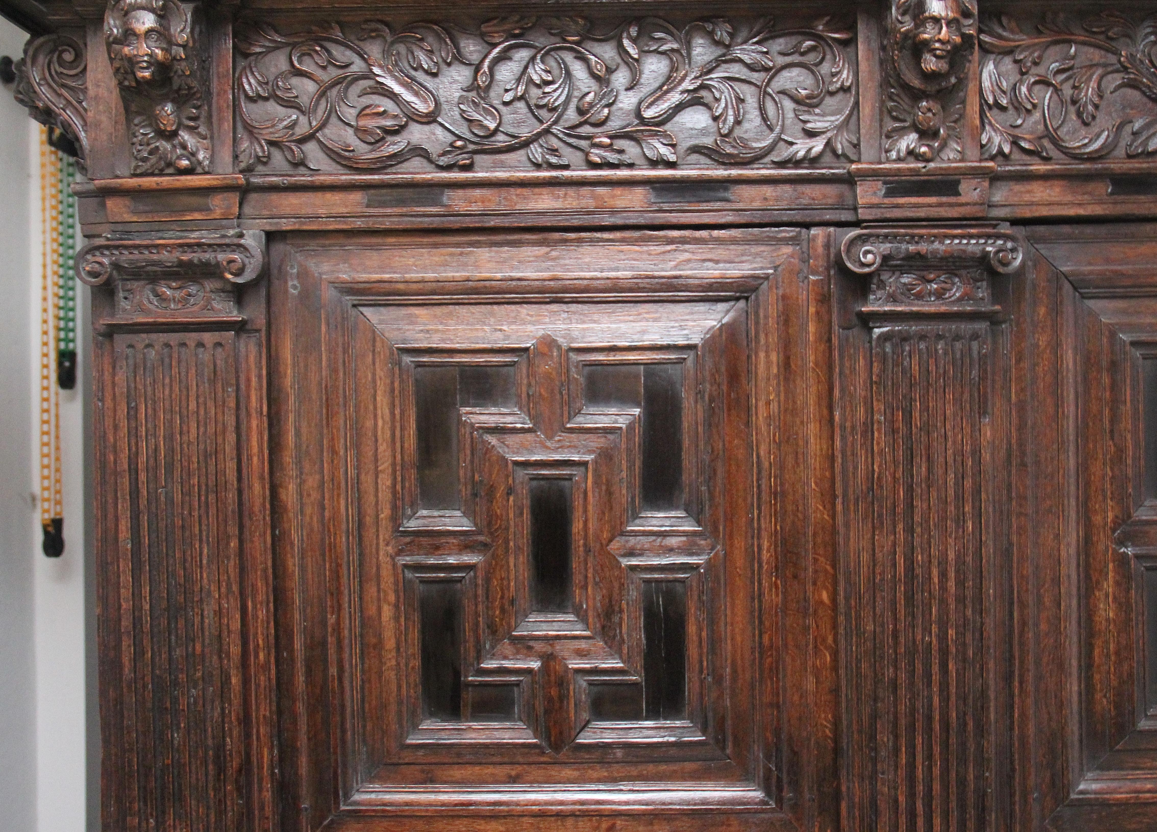 Belgian 17th Century Flemish carved oak cupboard