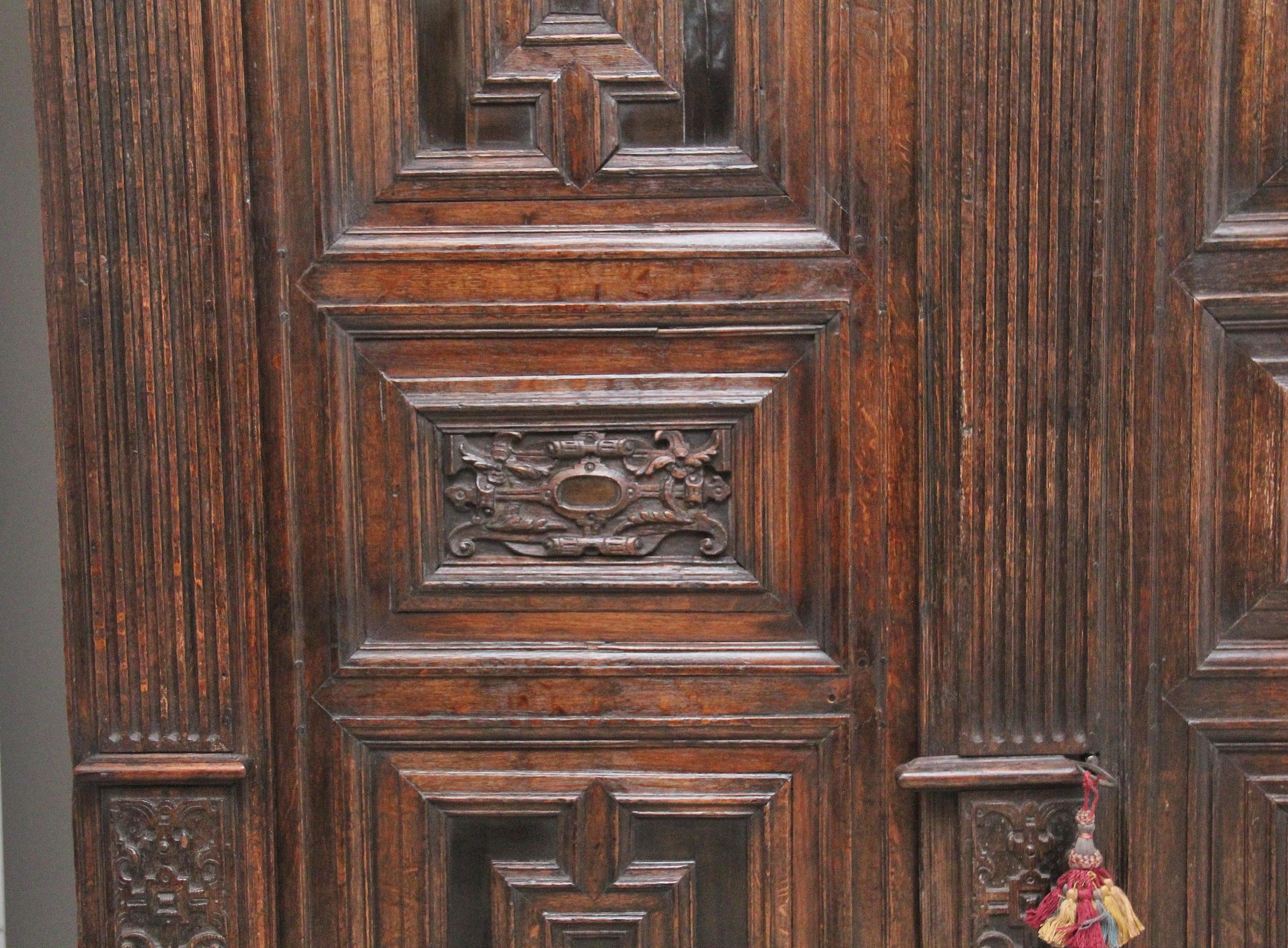 Late 17th Century 17th Century Flemish carved oak cupboard