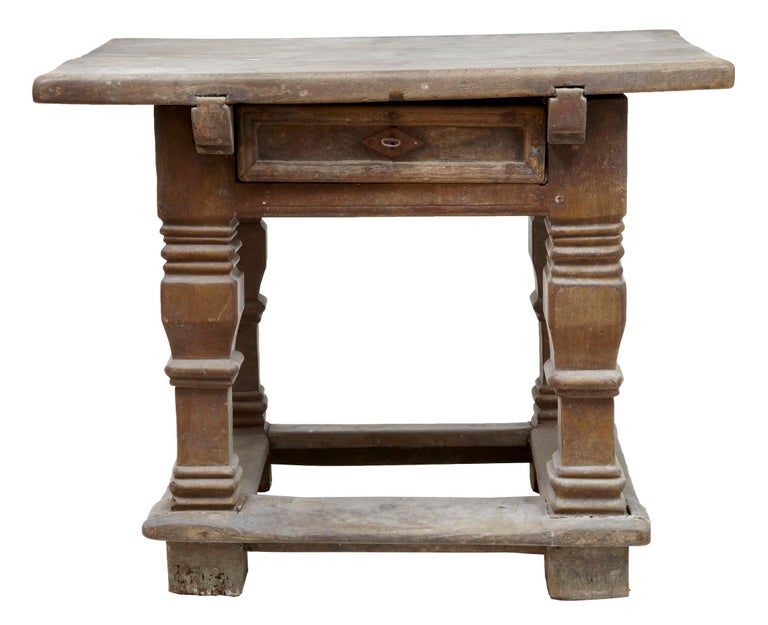 17th Century Flemish Carved Oak Rent Table For Sale at 1stDibs