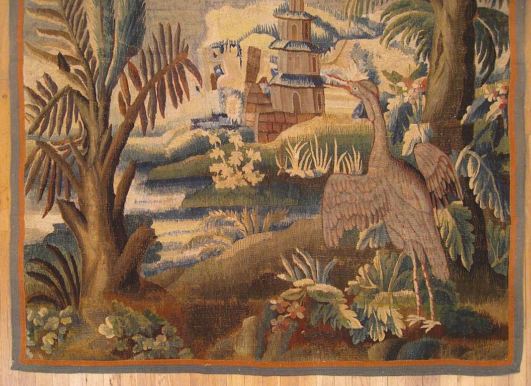17th Century Flemish Chinoiserie Landscape Tapestry In Good Condition In New York, NY