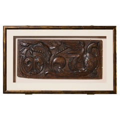 17th Century Flemish Hand Carved Oak Panel Depicting A Cockatrice