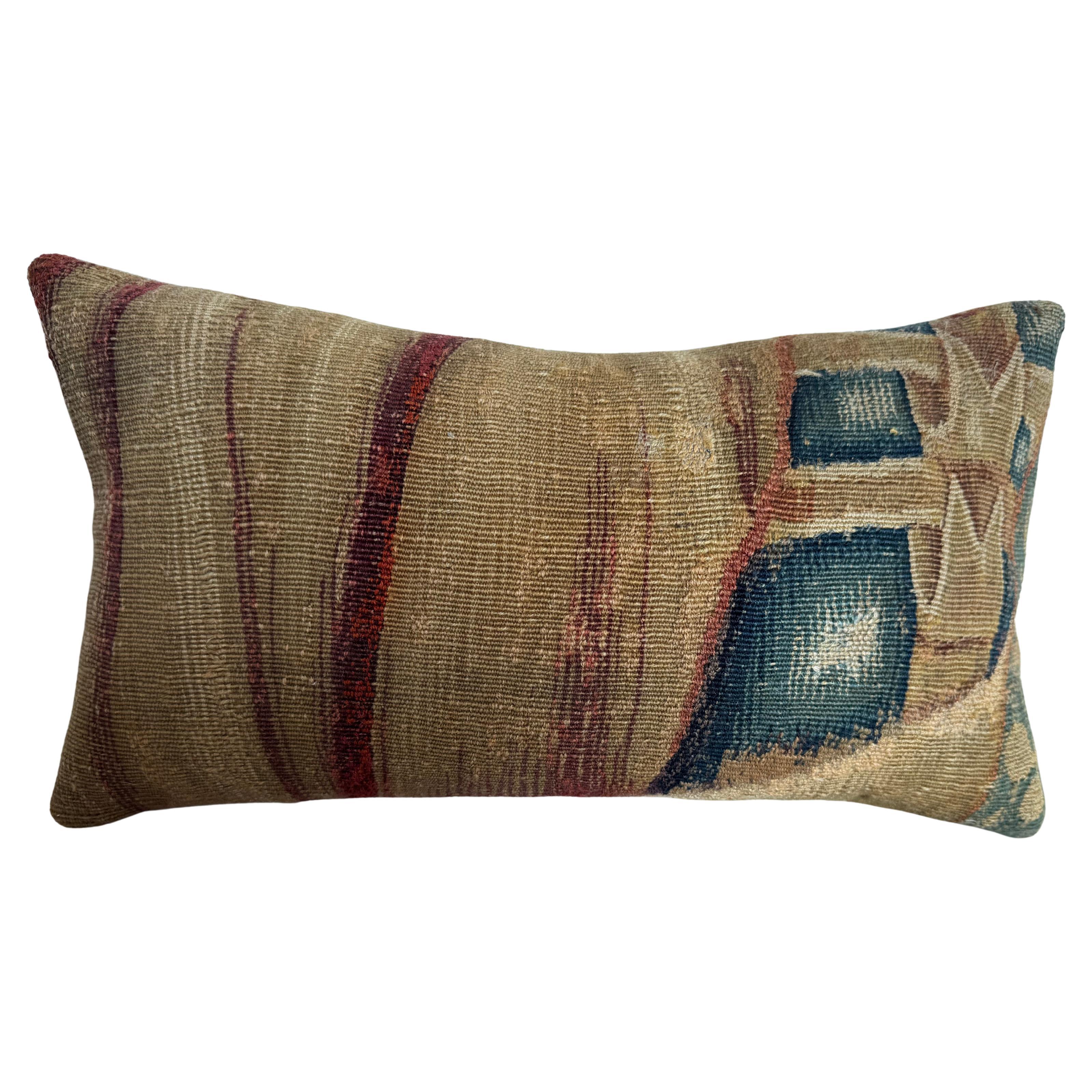 17th Century Flemish Handwoven Tapestry Pillow