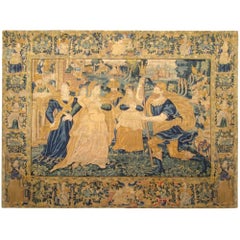 Antique 17th Century Flemish Historical Tapestry