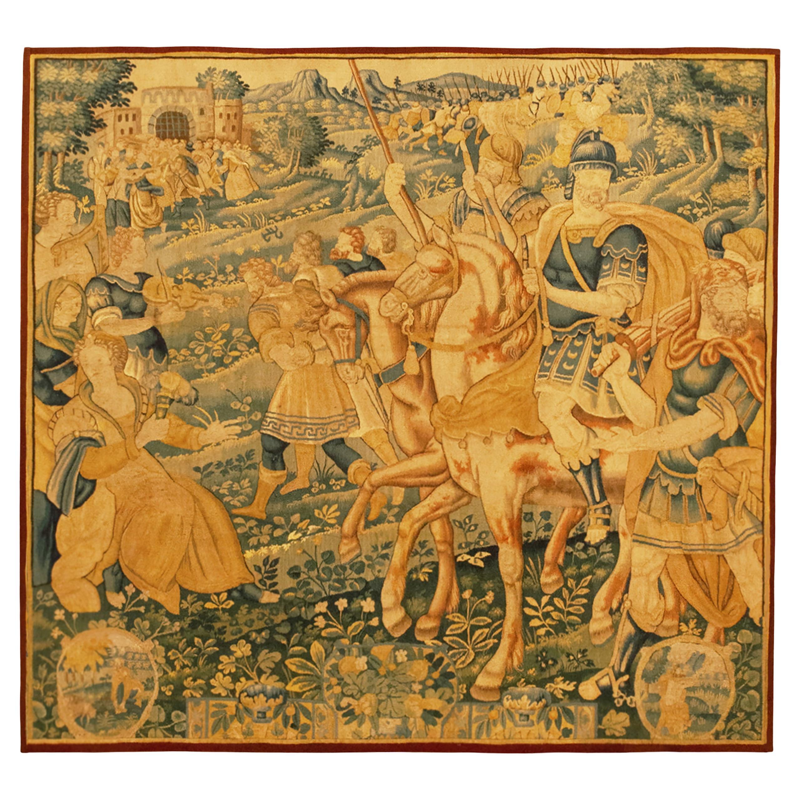 17th Century Flemish Historical Tapestry with the Roman General Coriolanus
