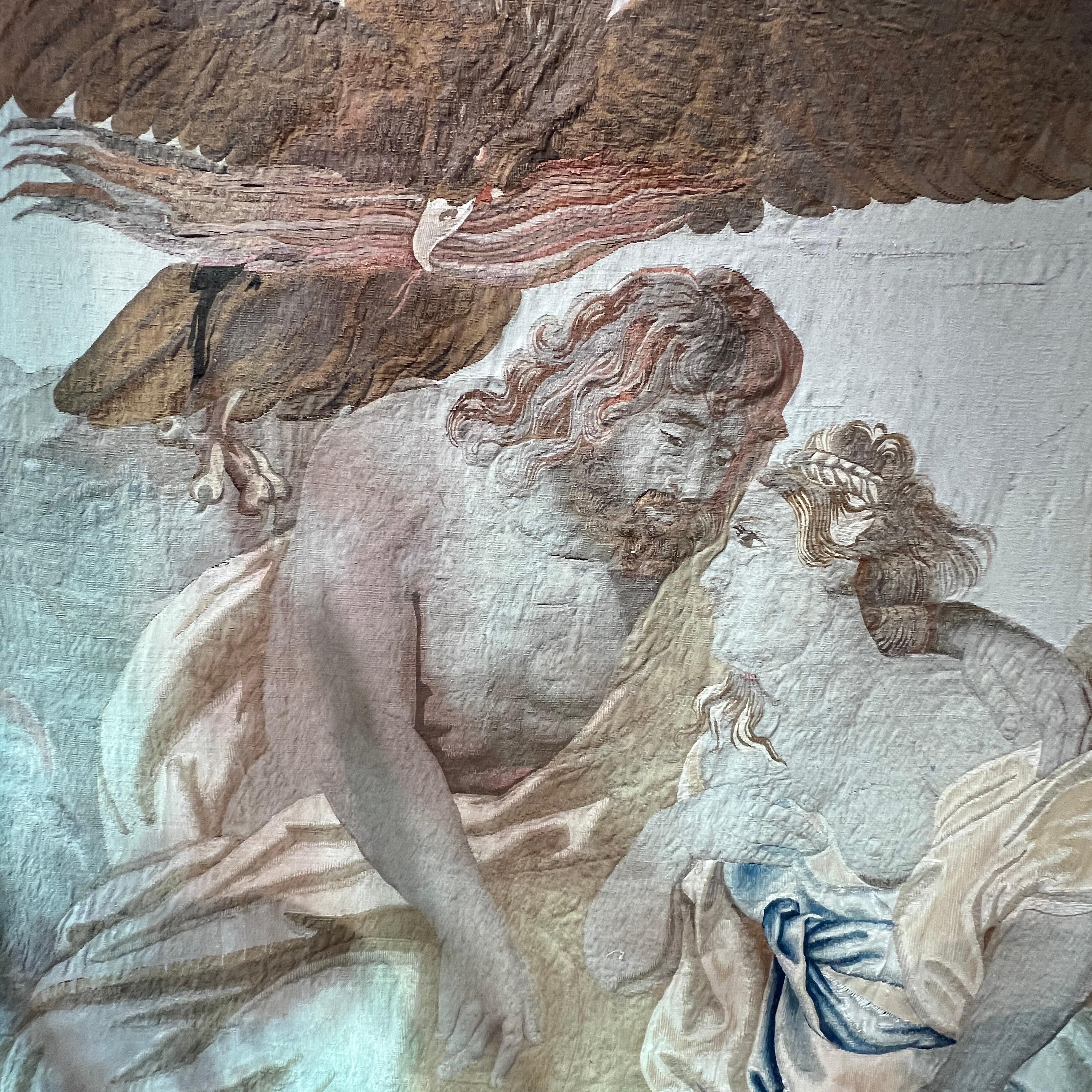 18th Century and Earlier 17th Century Flemish Mythological Tapestry Depicting Zeus and Hera For Sale