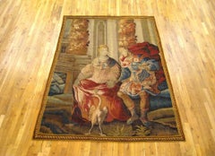 Arazzo mitologico fiammingo del XVII secolo con le divinità Apollo e Artemide