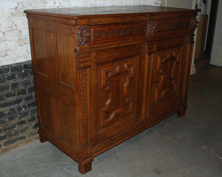 17th Century Flemish Oak Renaissance Cupboard For Sale at 1stDibs