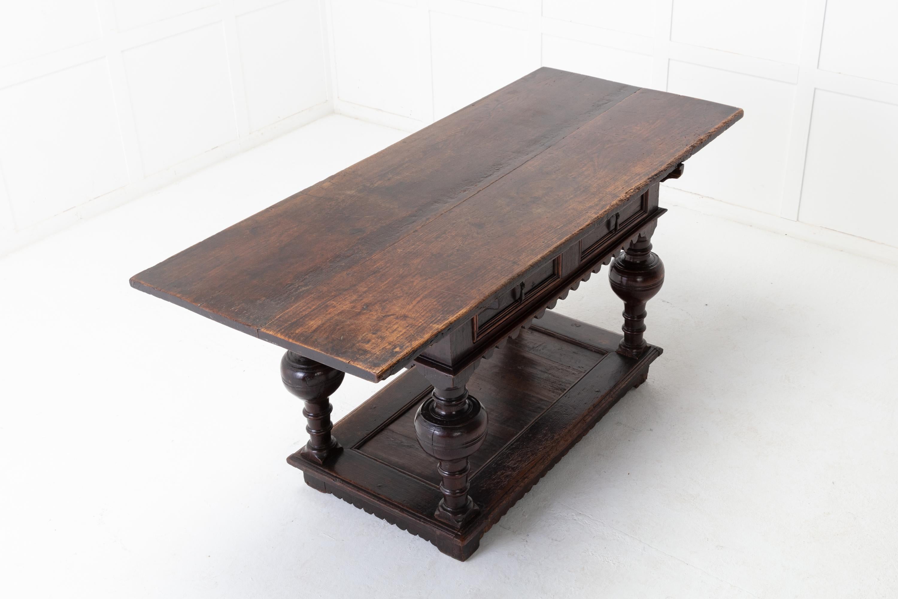 18th Century and Earlier 17th Century Flemish Oak Side Table