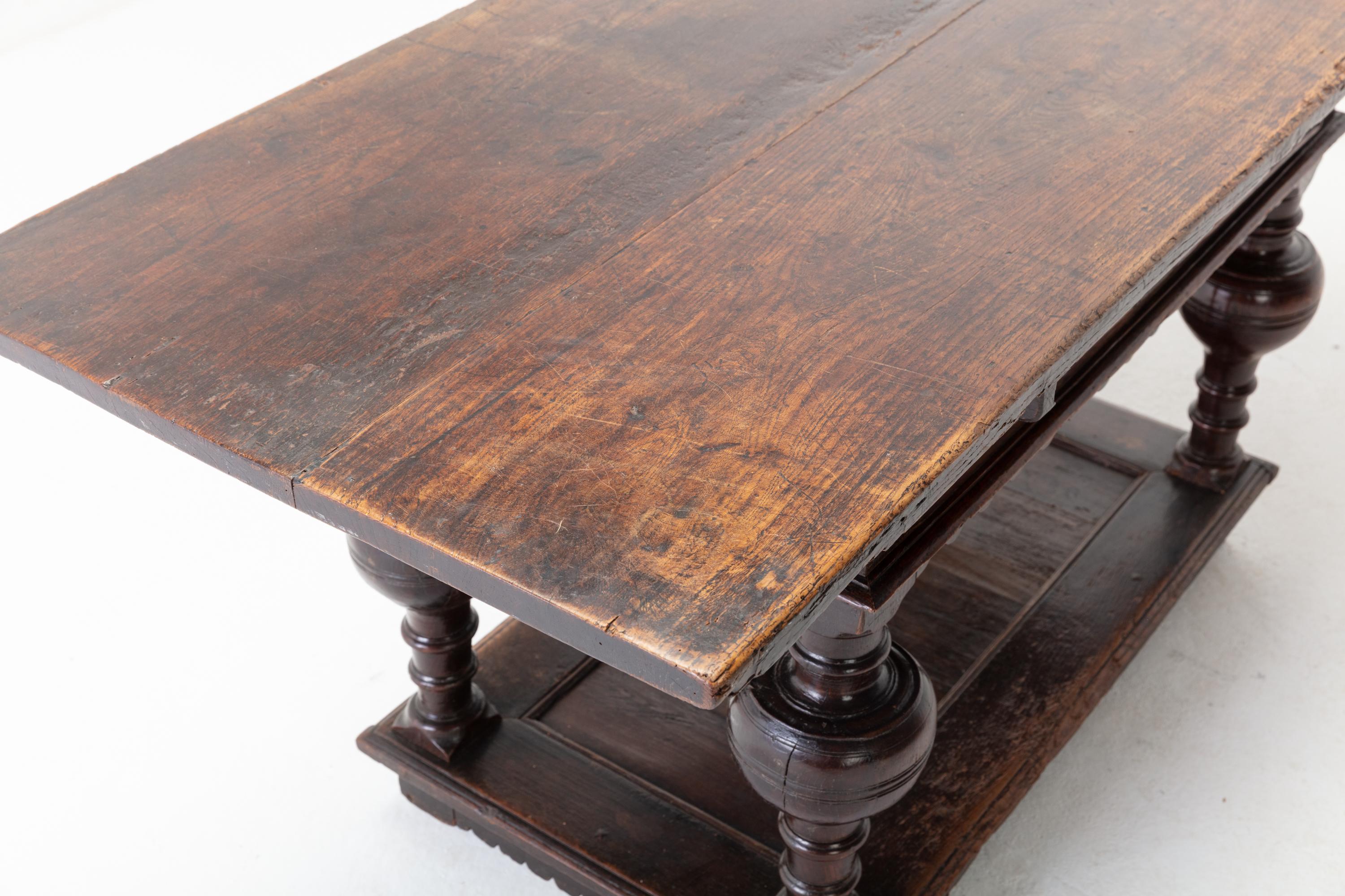 17th Century Flemish Oak Side Table 1