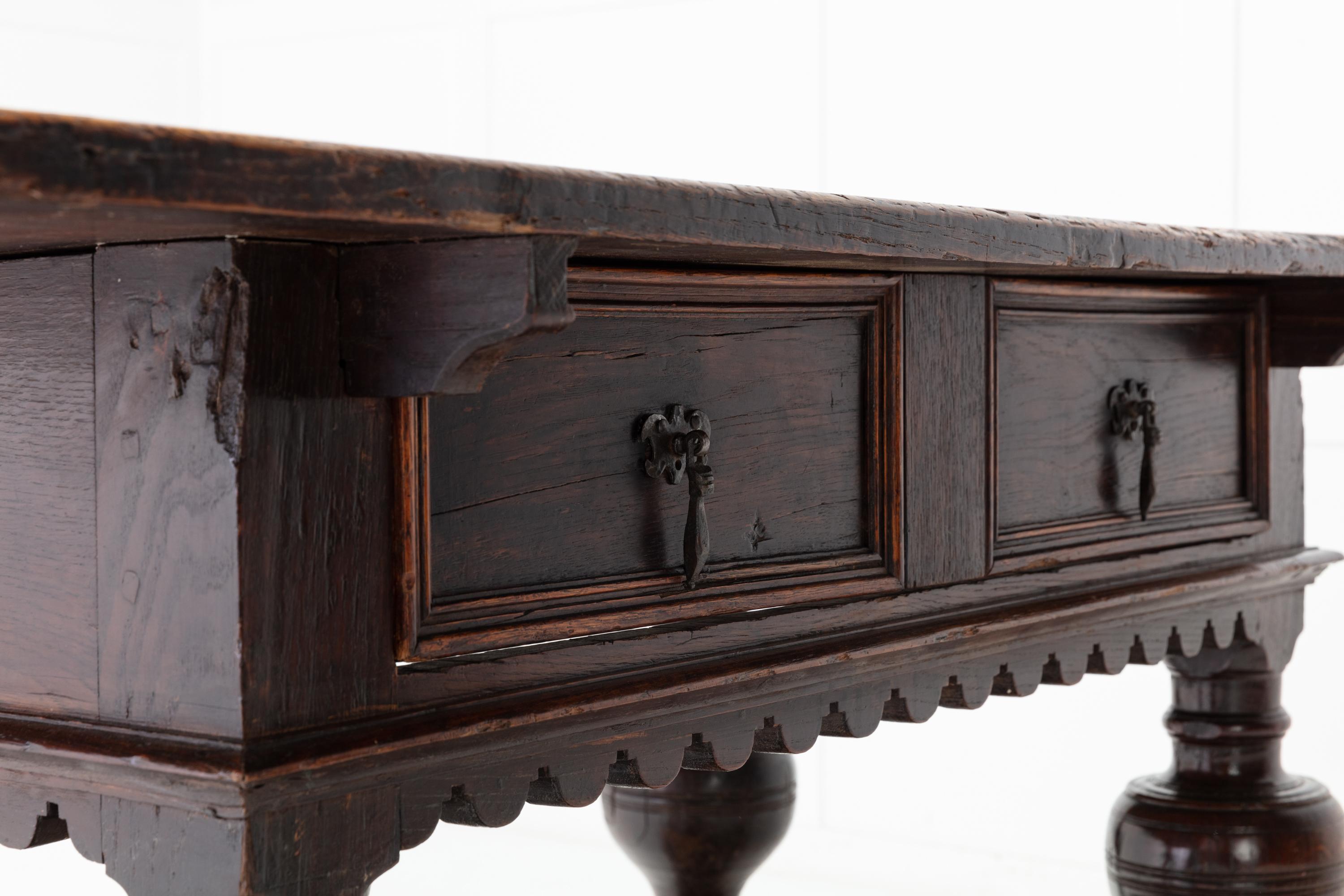 17th Century Flemish Oak Side Table 2