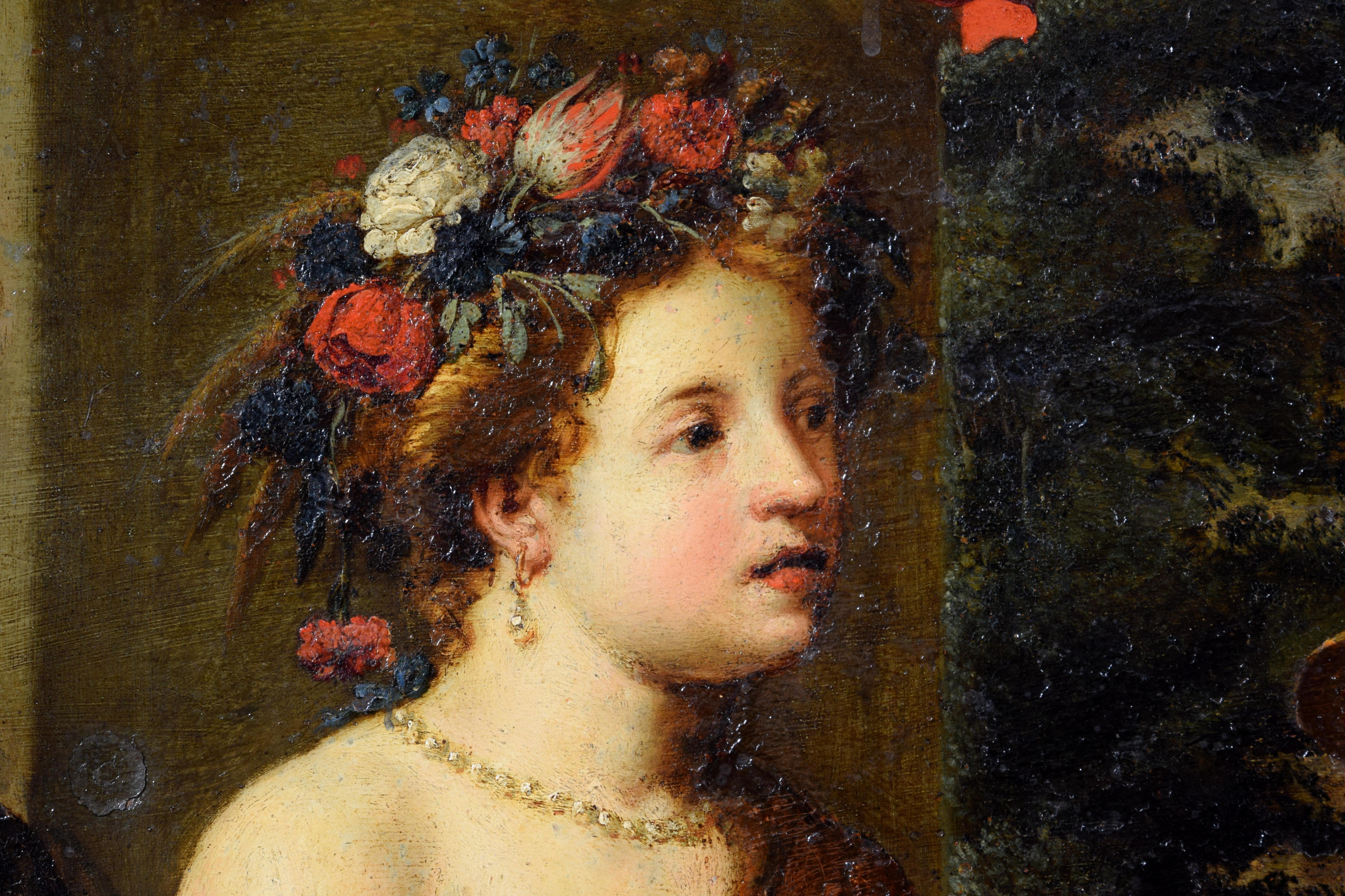 17th Century, Flemish Painting Oil on Copper with Allegory by Pieter Van Lint For Sale 7