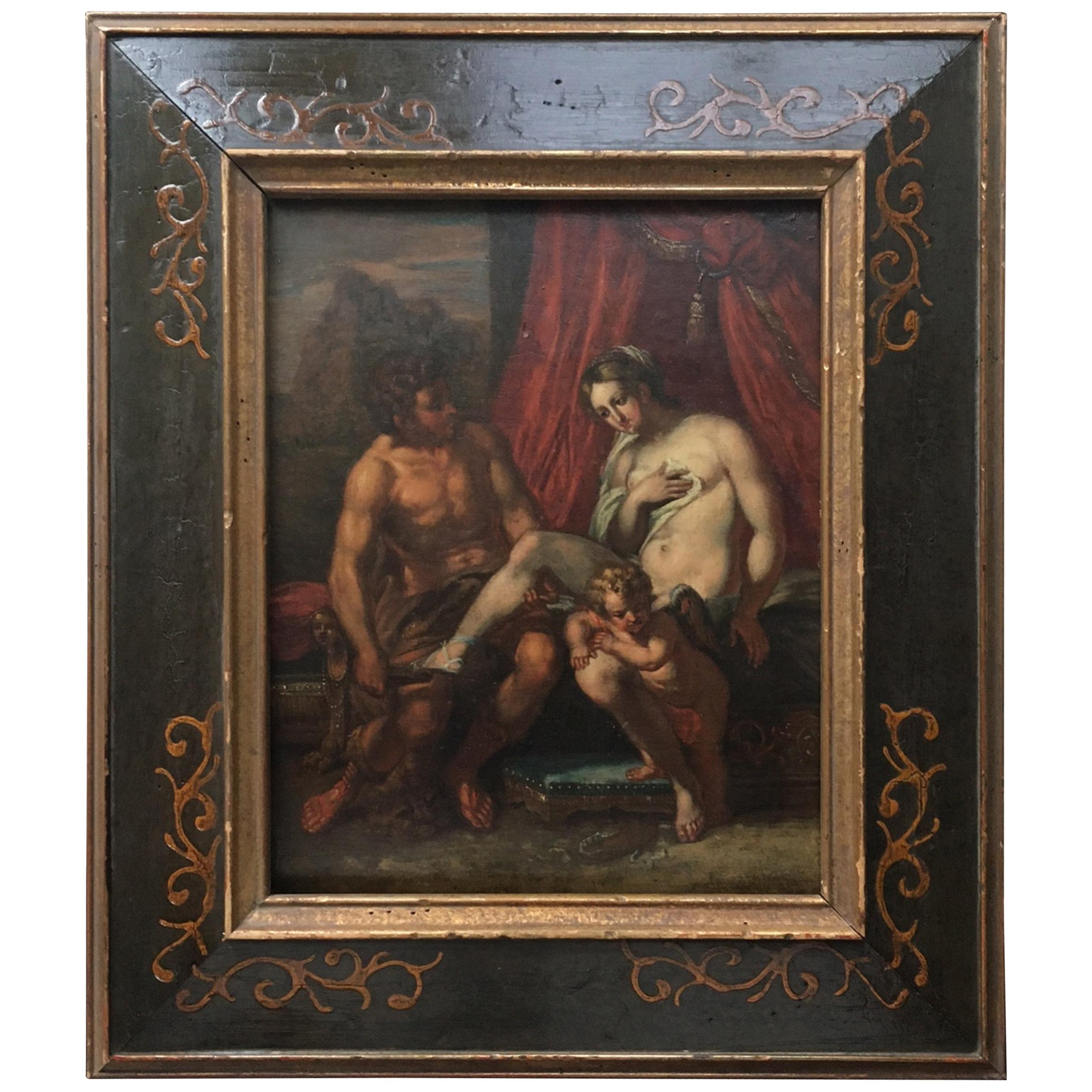 17th Century Flemish Painting, School of Rubens, Venus Mars and Cupid