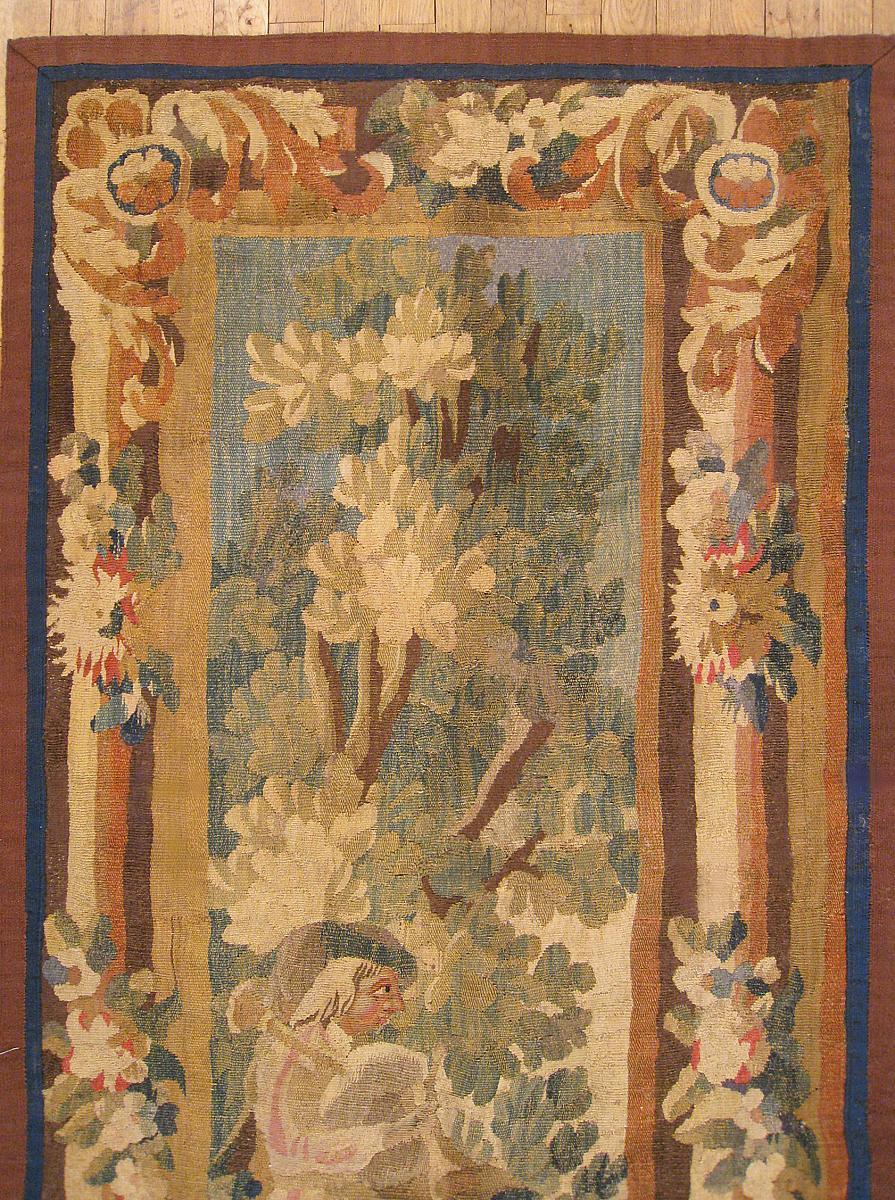 Hand-Woven 17th Century Flemish Pastoral Landscape Tapestry For Sale