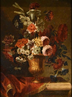 Still-Life Flowers 17th century Flemish School Paint Oil on table Old master