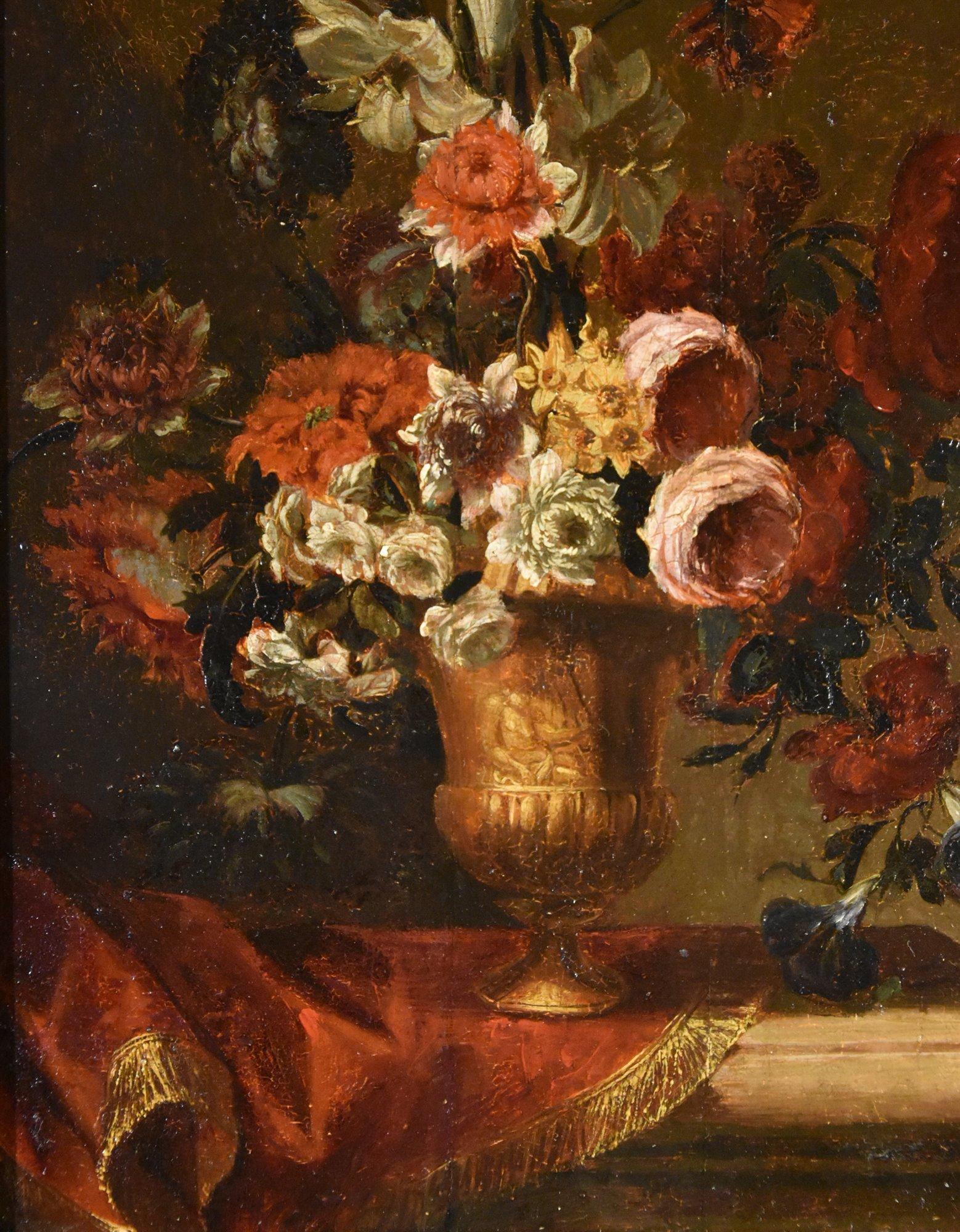 Natura morta di fiori 17° secolo Flemish School Paint Olio su tavola Vecchio maestro in vendita 2
