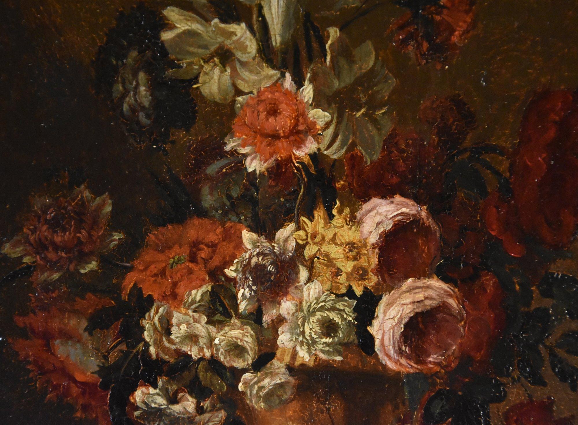 Natura morta di fiori 17° secolo Flemish School Paint Olio su tavola Vecchio maestro in vendita 3