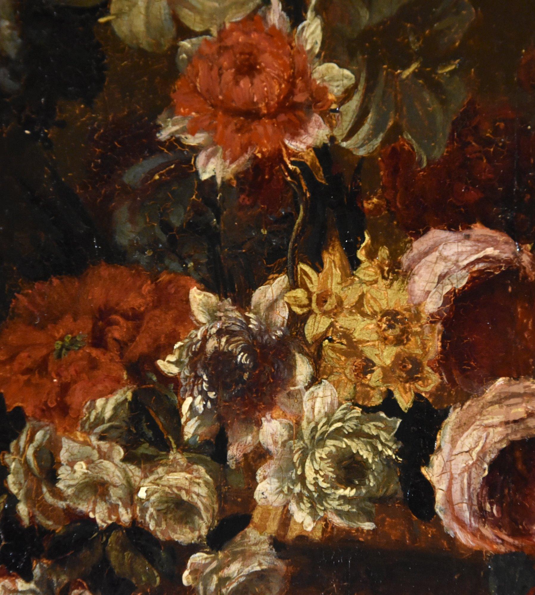 Natura morta di fiori 17° secolo Flemish School Paint Olio su tavola Vecchio maestro in vendita 4