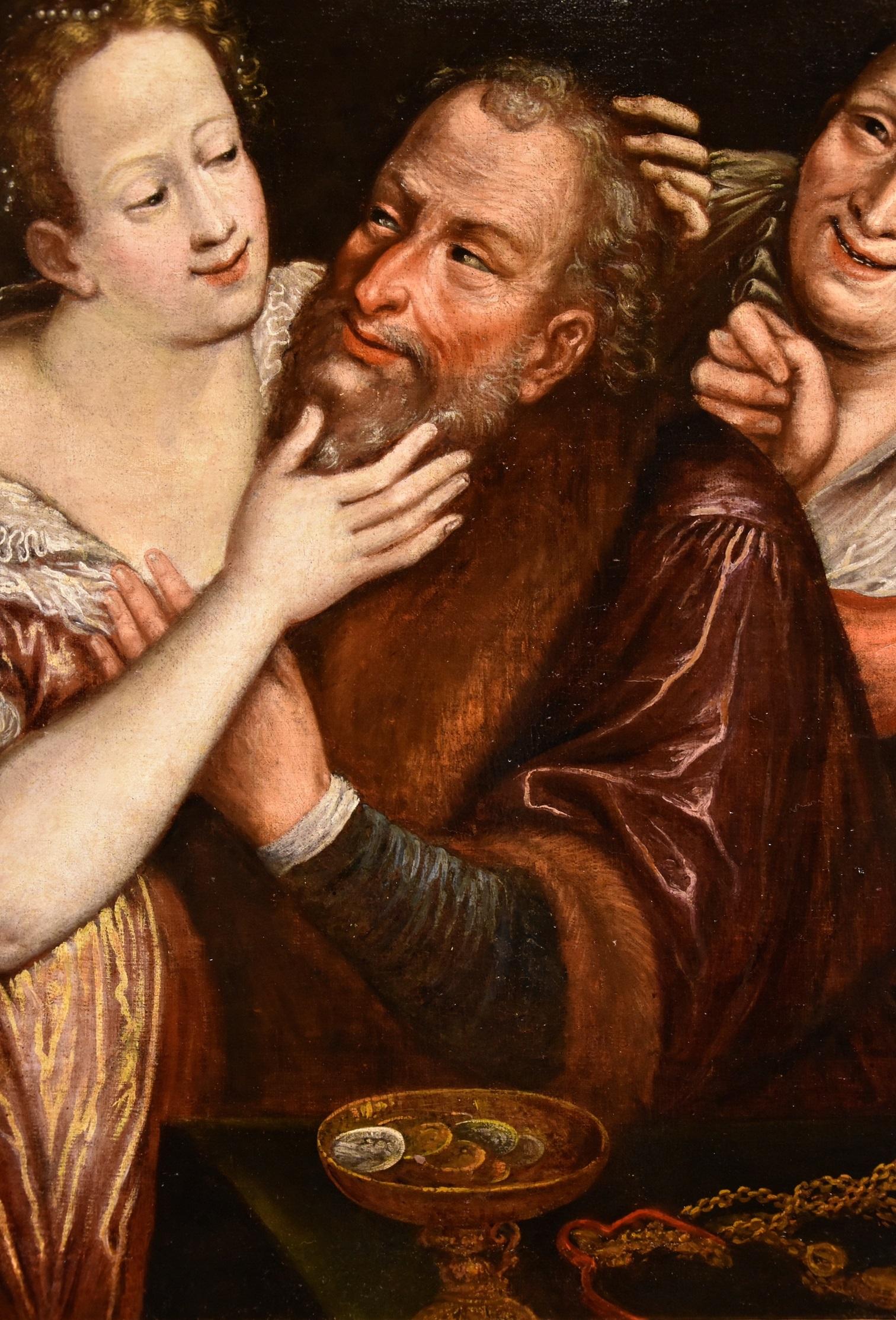Couple dépareillé 17ème siècle Peinture Oli sur toile Ancien maître Ecole Flemish - Maîtres anciens Painting par 17th Century Flemish School