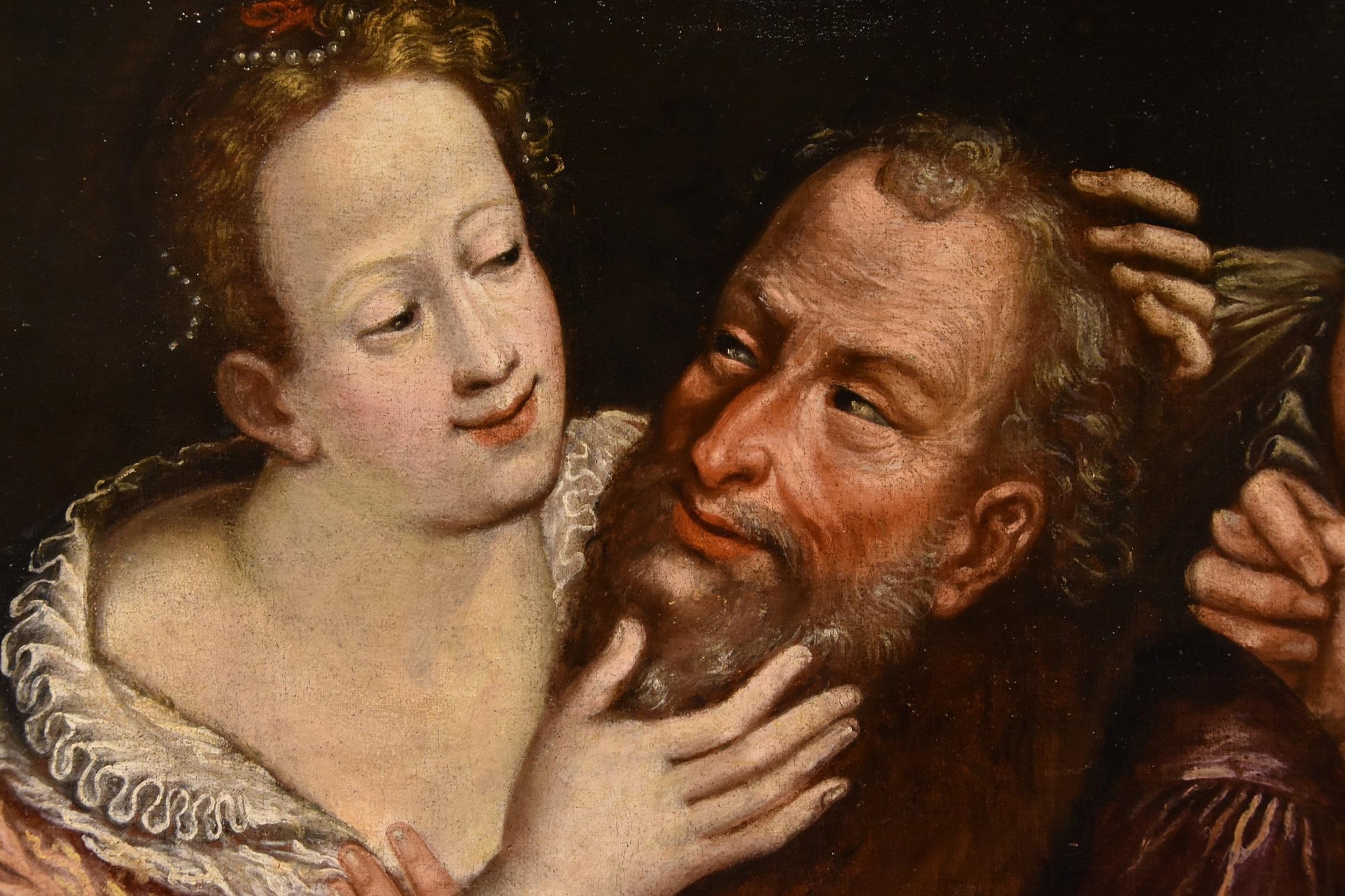 Couple dépareillé 17ème siècle Peinture Oli sur toile Ancien maître Ecole Flemish en vente 4
