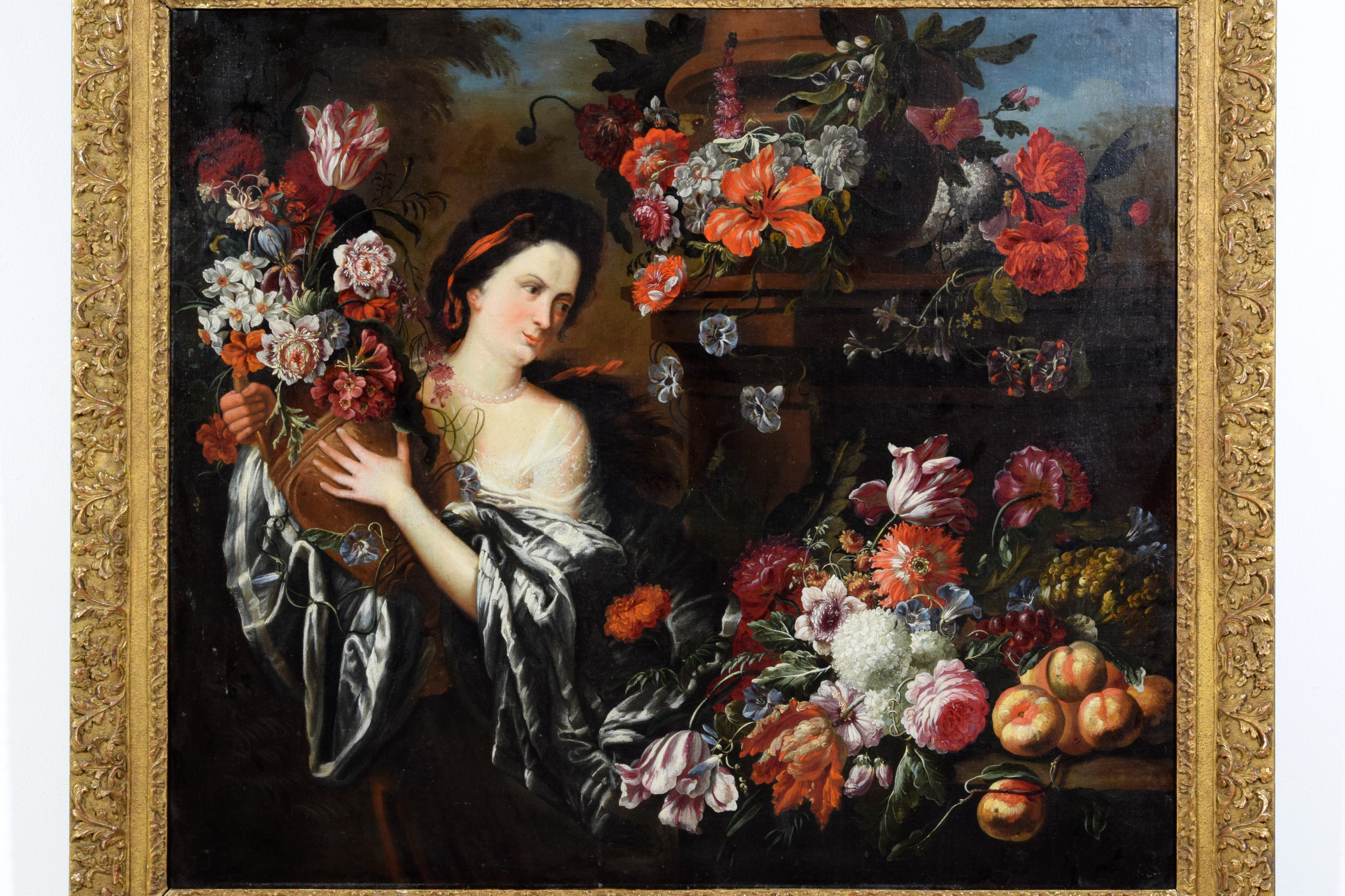 Canvas 17th Century, Flemish Still Life by Gaspar Peeter de Verbruggen the Younger For Sale