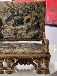 17th Century Flemish Tapestry Bench