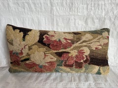 17th Century Flemish Tapestry Floral Pillow