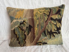 17th Century Flemish Tapestry Floral Pillow