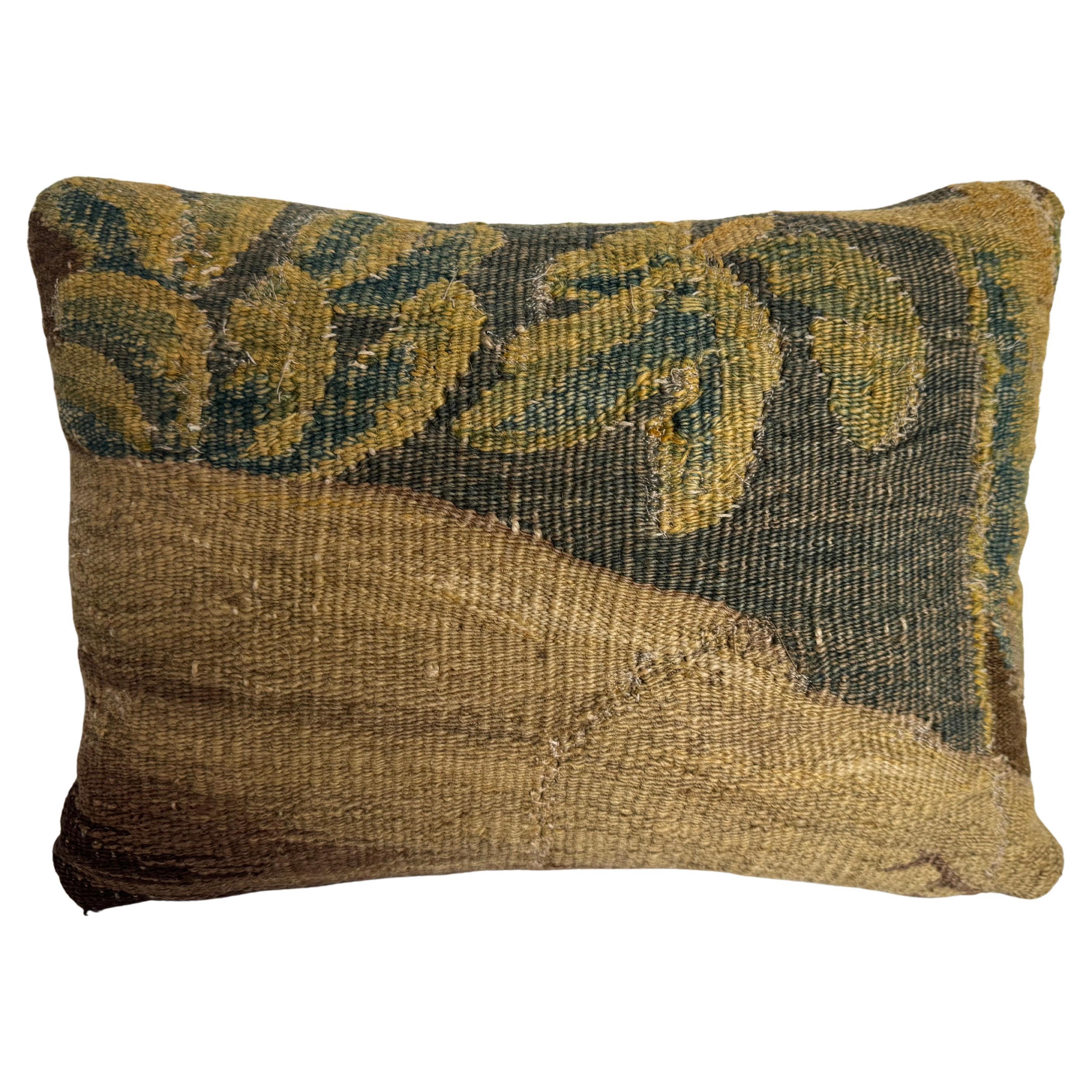 17th Century Flemish Tapestry Fragment Pillow