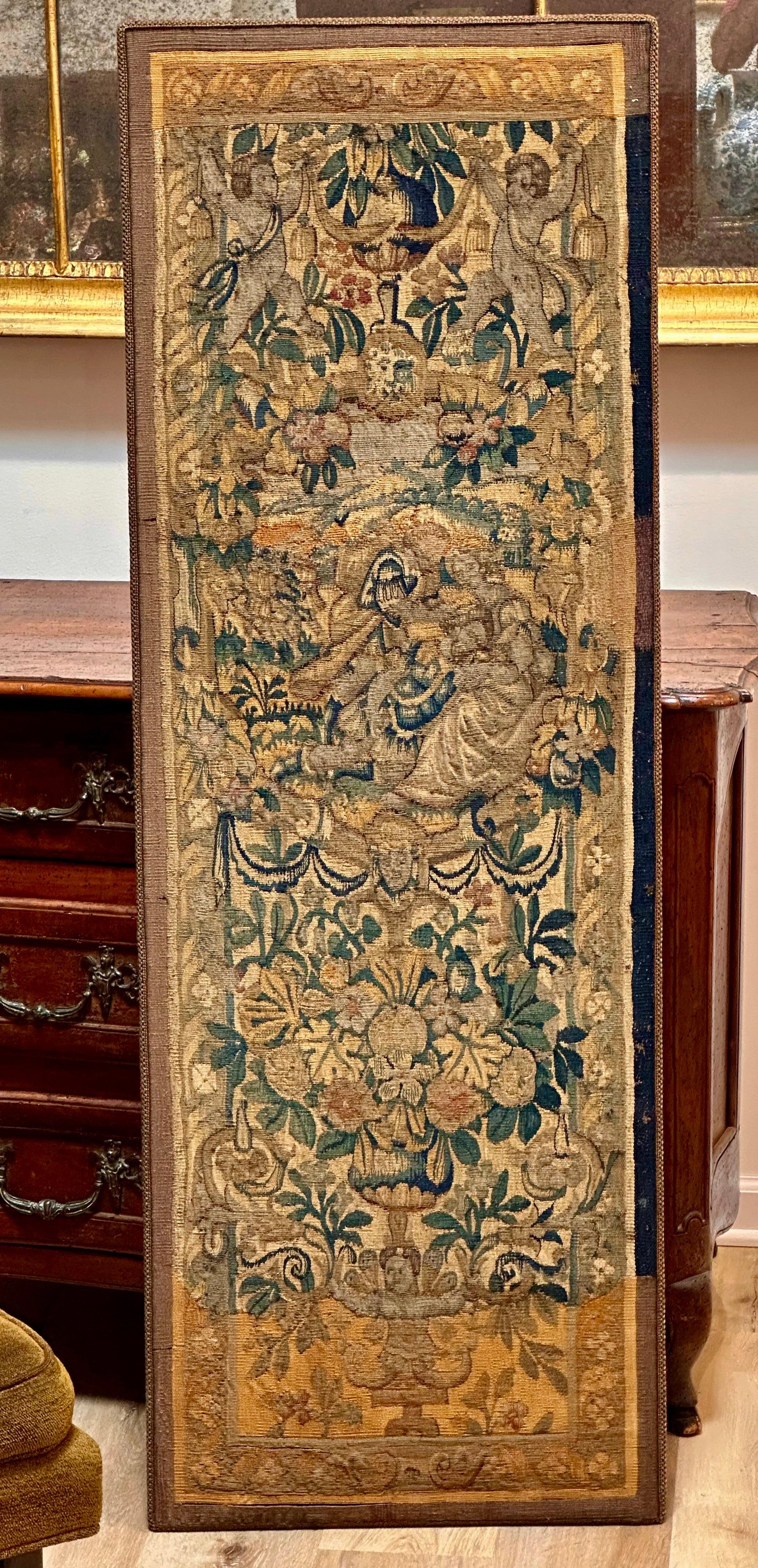 17th Century Flemish Tapestry Panel, mounted In Good Condition In Charlottesville, VA