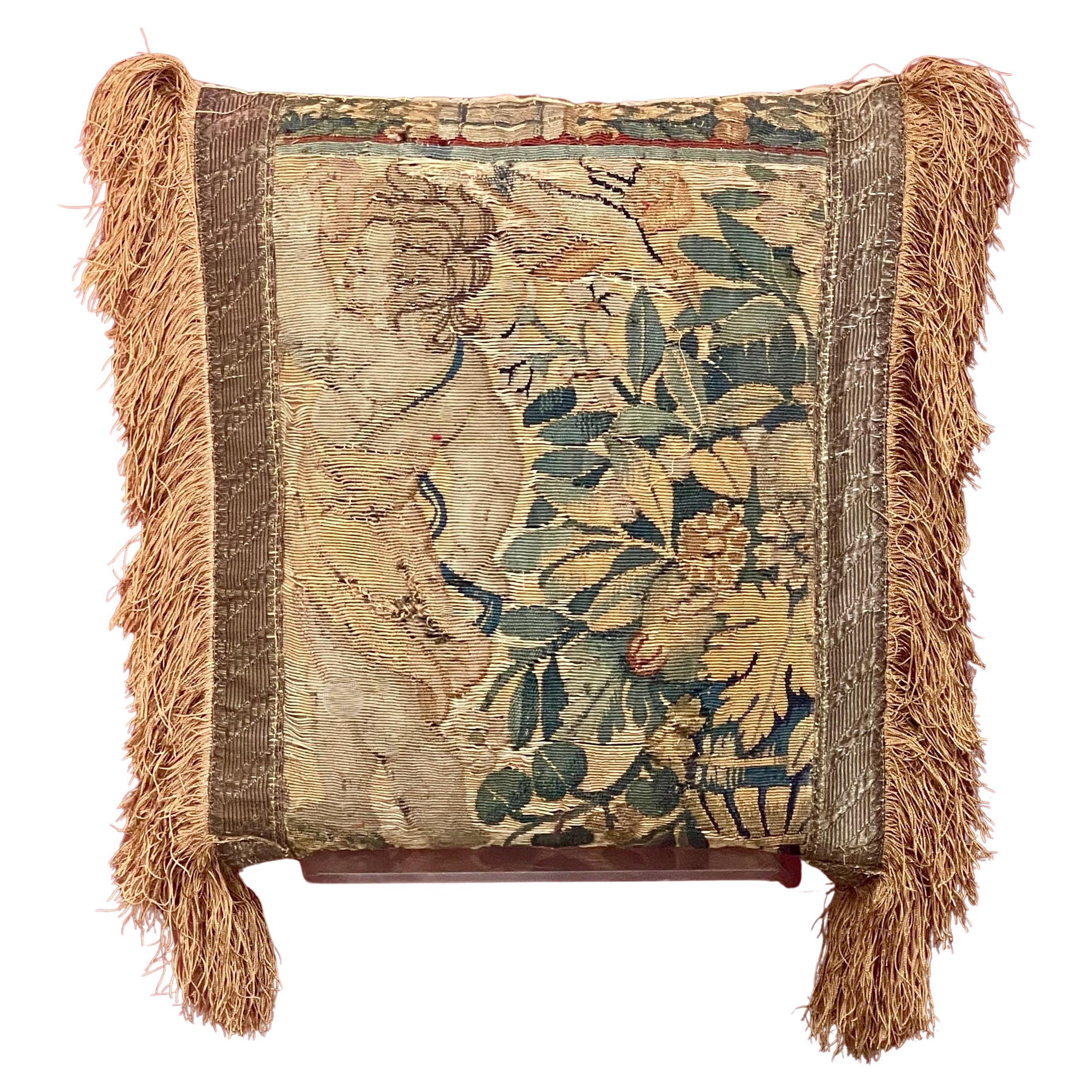 17th Century Flemish Tapestry Pillow CHERUB