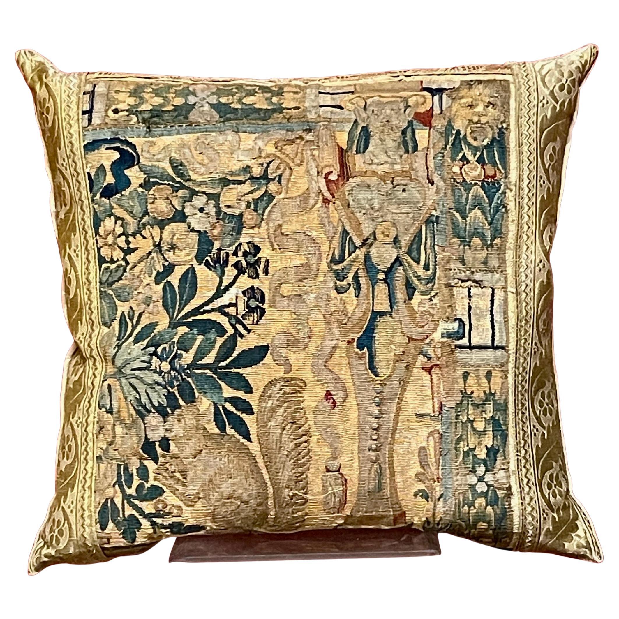 17th Century Flemish Tapestry Pillow